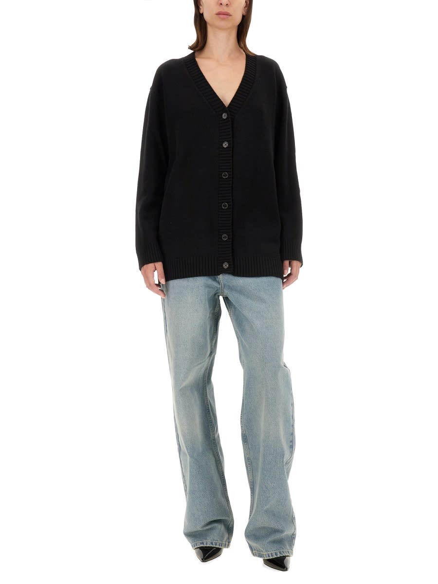 Shop M05ch1n0 Jeans Knitted Cardigan In Black