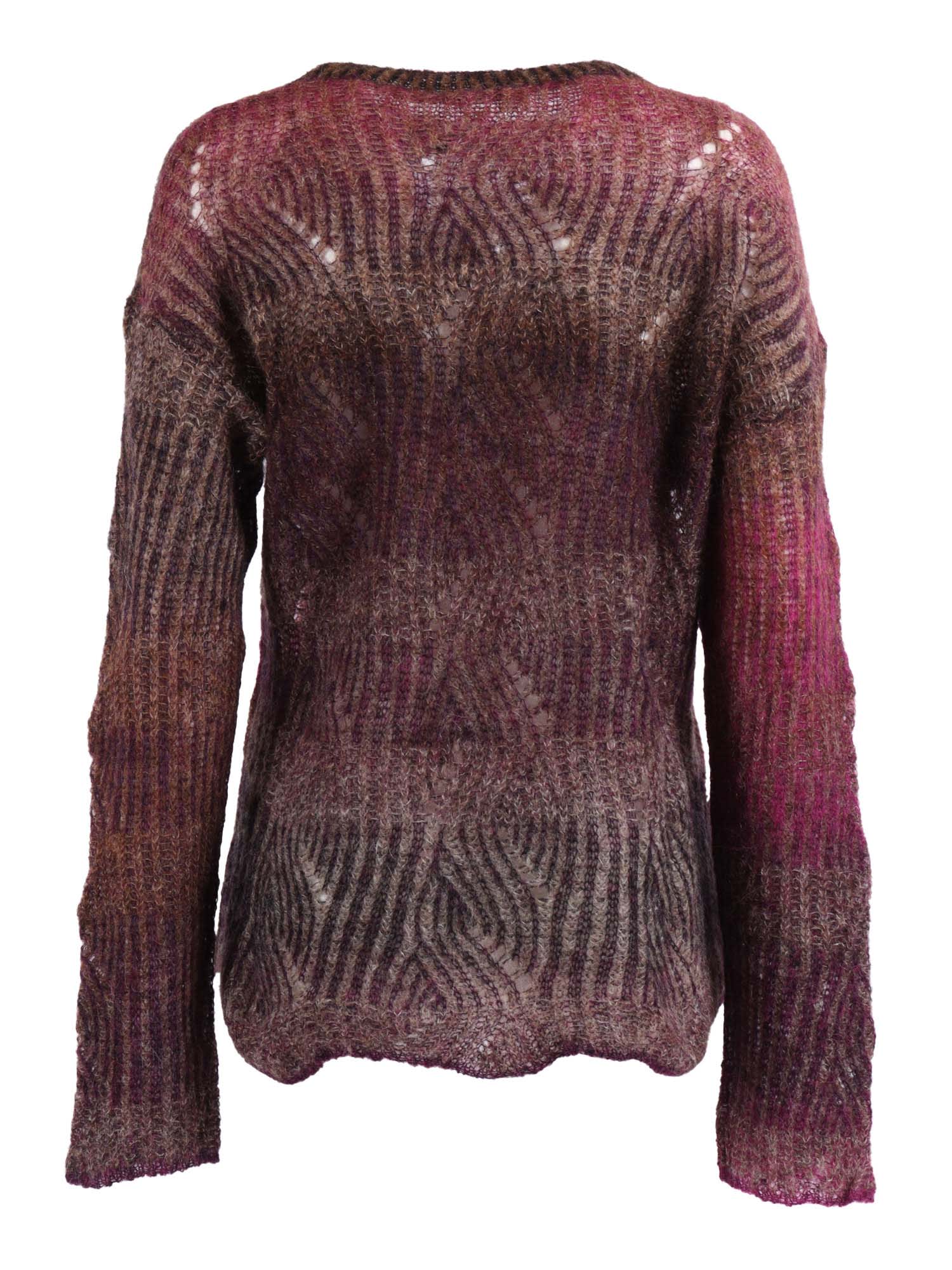 Kangra Cashmere Crew Neck Sweater With Shades Effect In Multi