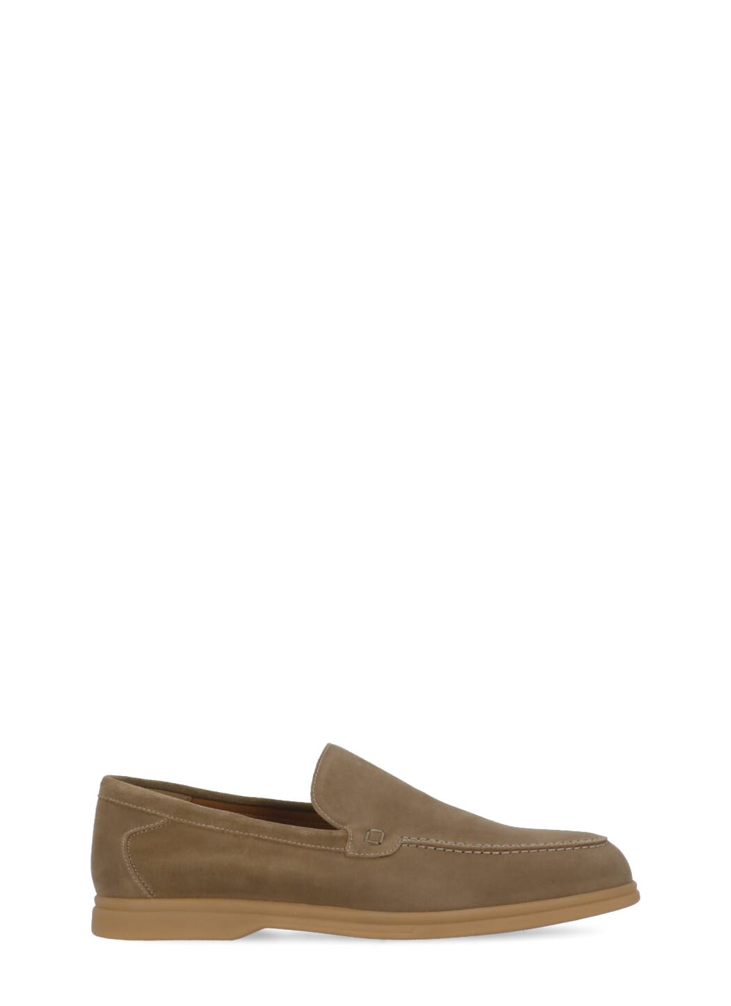 Shop Doucal's Suede Leather Loafers In Beige