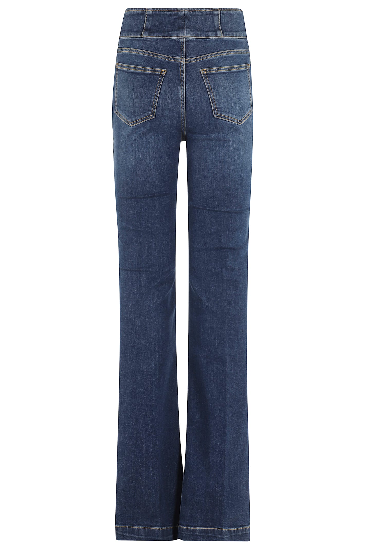 Elisabetta Franchi High-waisted Blue Denim Jeans In Blue