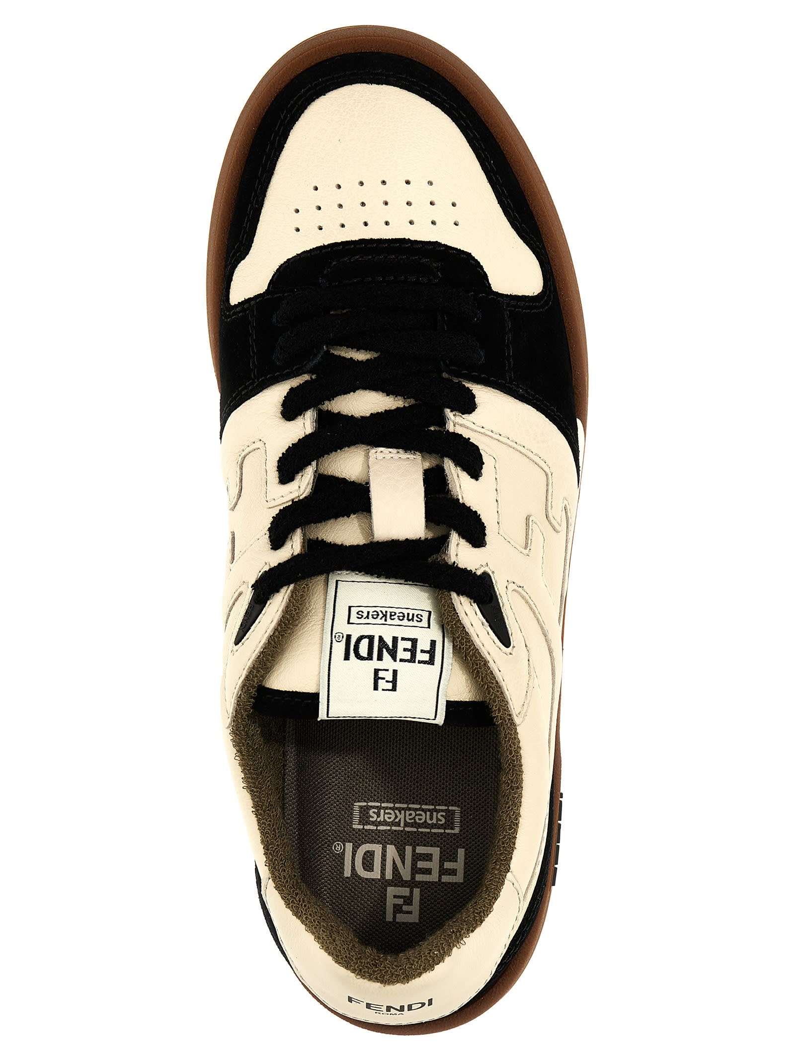 Shop Fendi Match Sneakers In Bianco