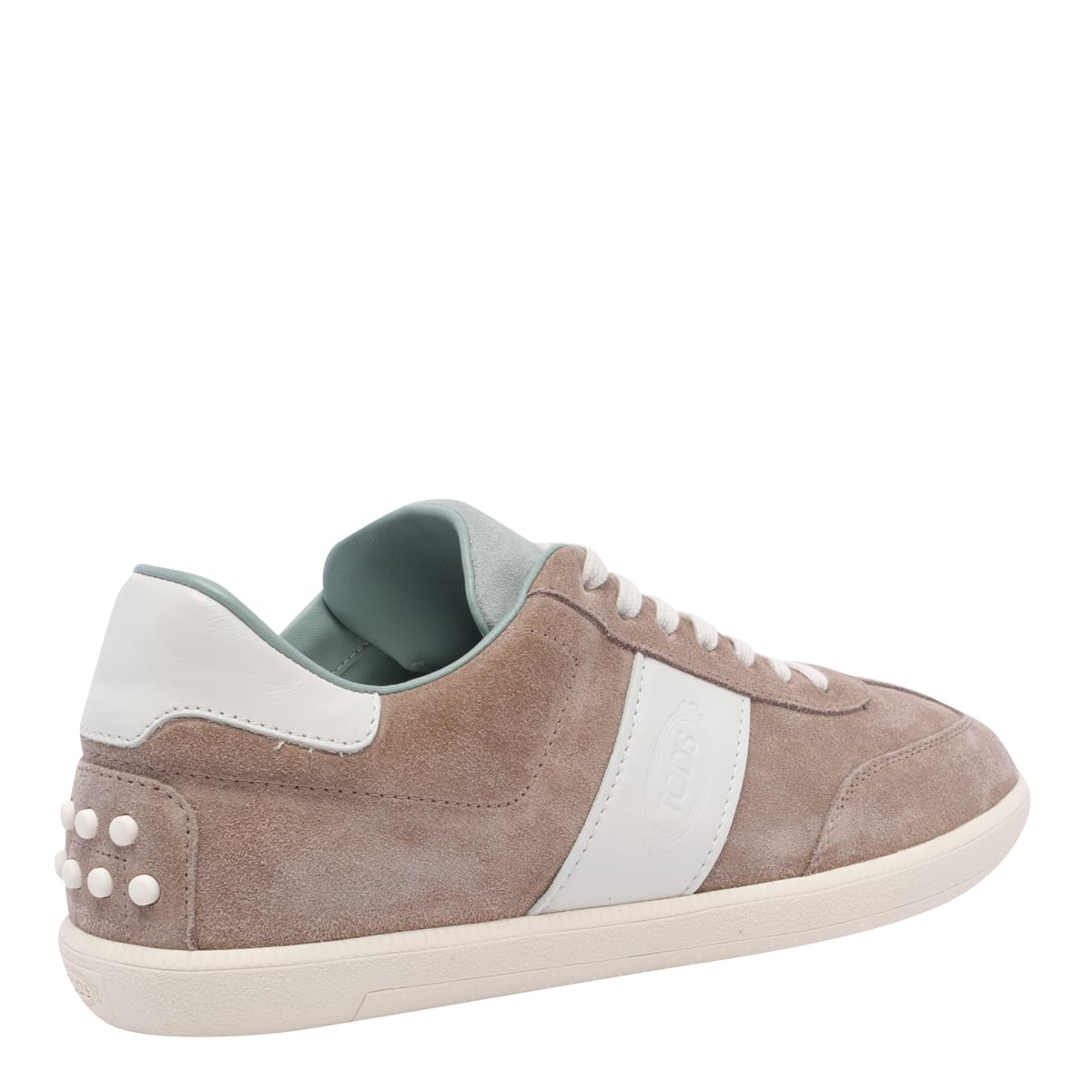 Shop Tod's Tabs Sneakers In Beige