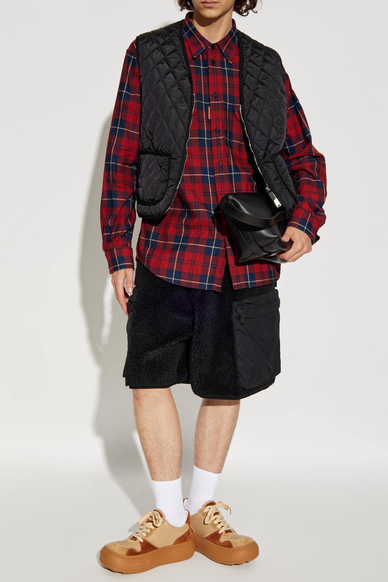 Dsquared2 Vintage Button-down Shirt Elbow Patches In Red