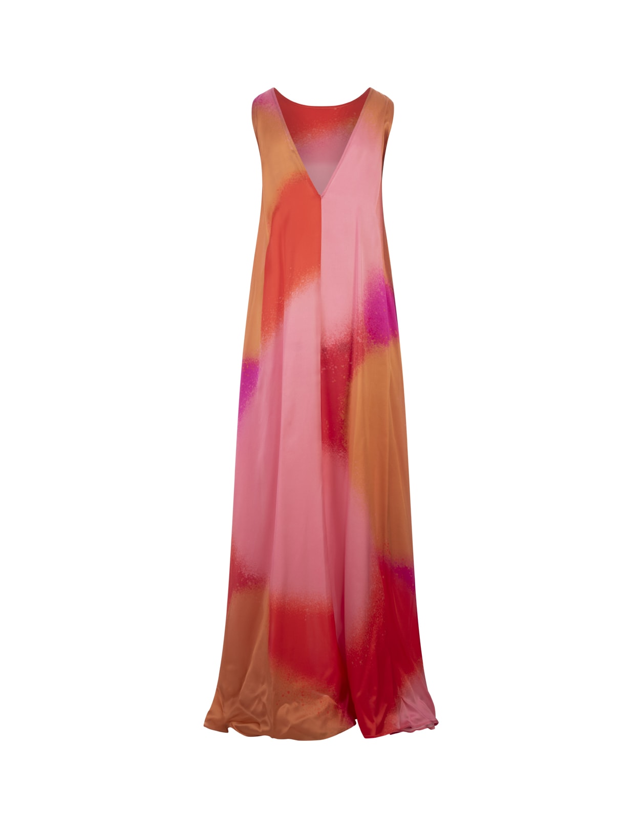 Shop Gianluca Capannolo Shaded Red Long Sleeveless Dress