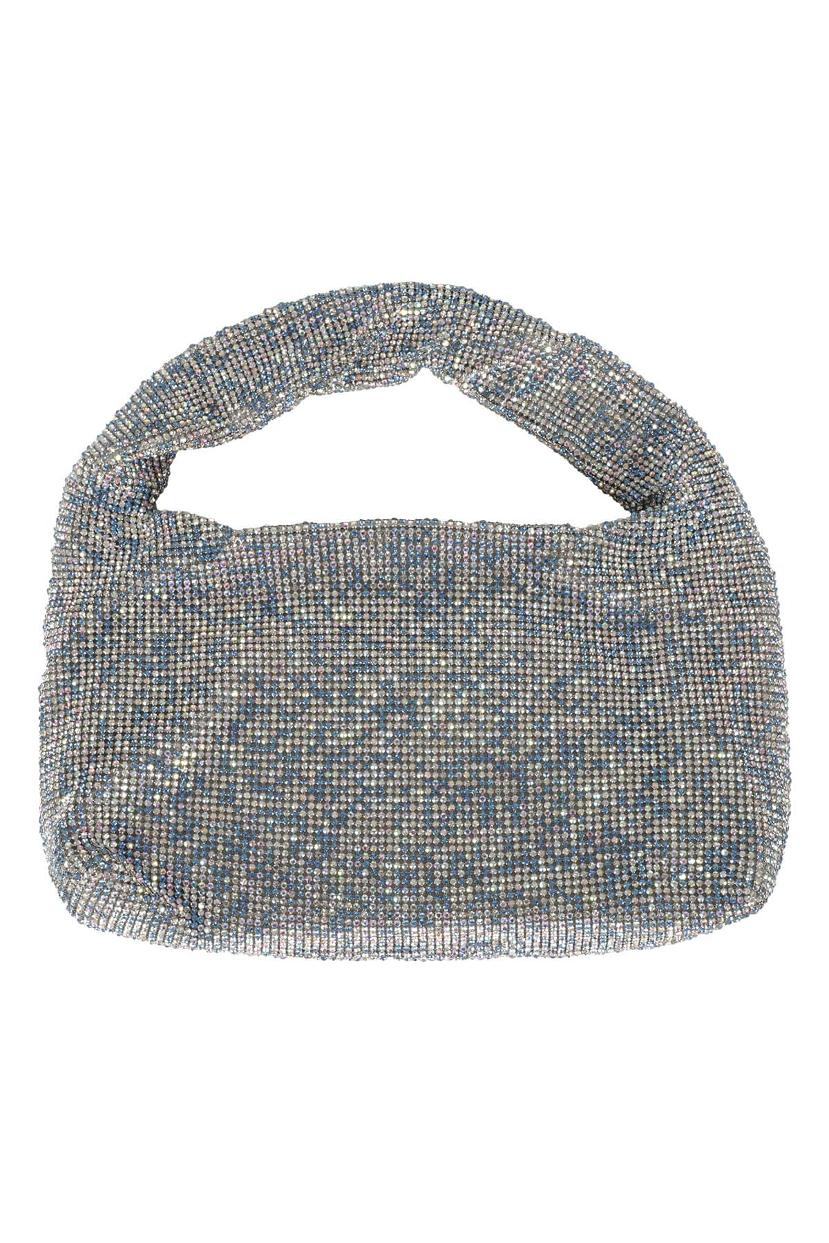 Shop Kara Mini Crystal Mesh Armpit Bag In Blue Pixel