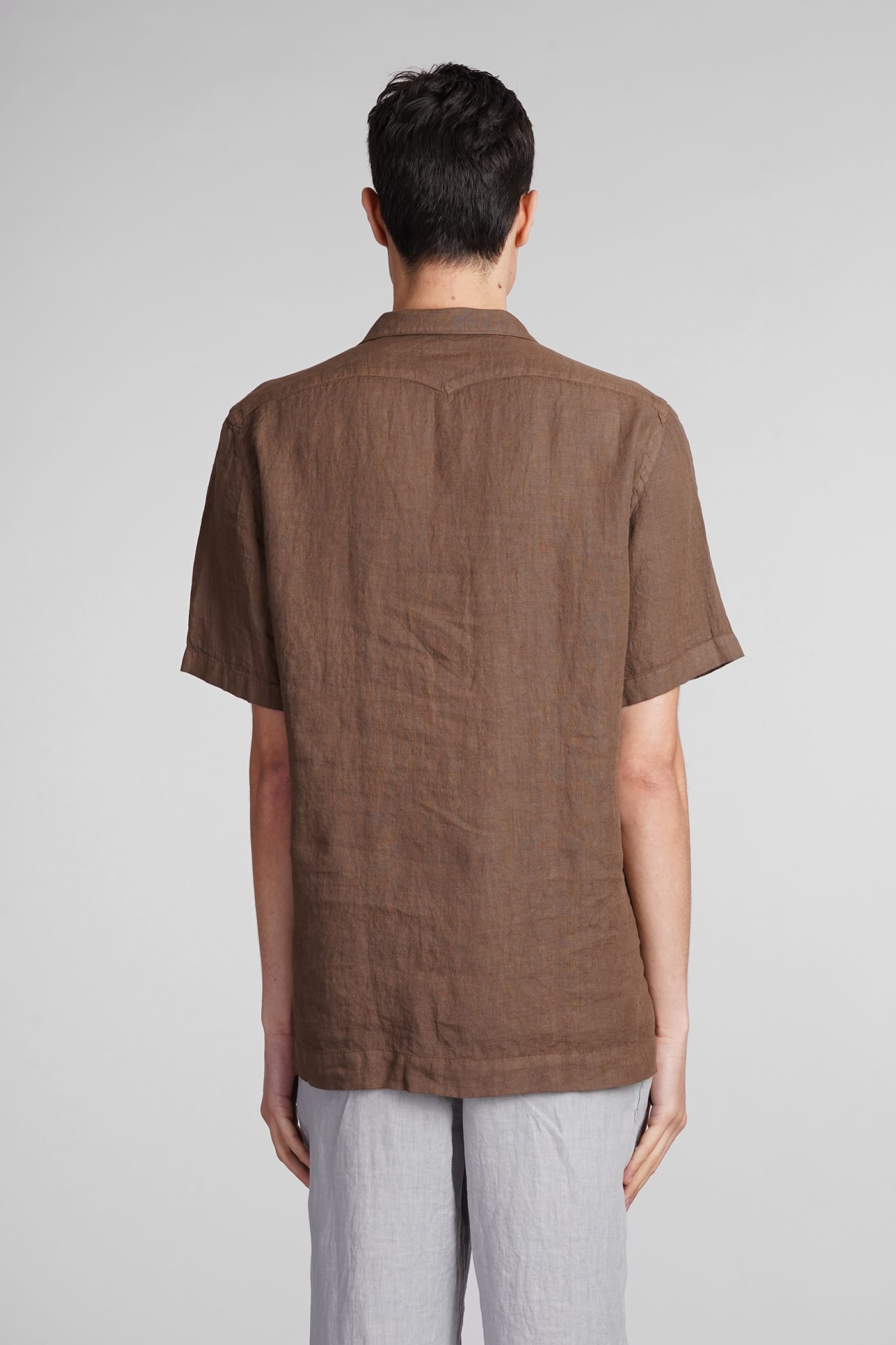 Shop Massimo Alba Venice Shirt In Brown Linen