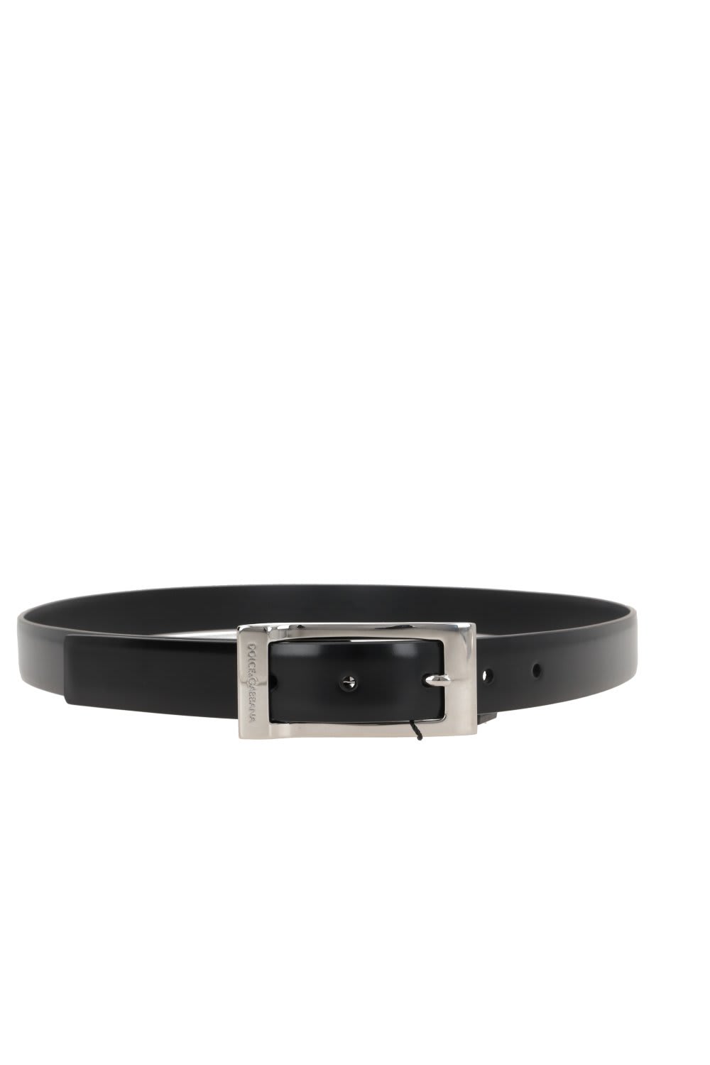 Shop Dolce & Gabbana Logo Engraved Buckle Belt In Nero