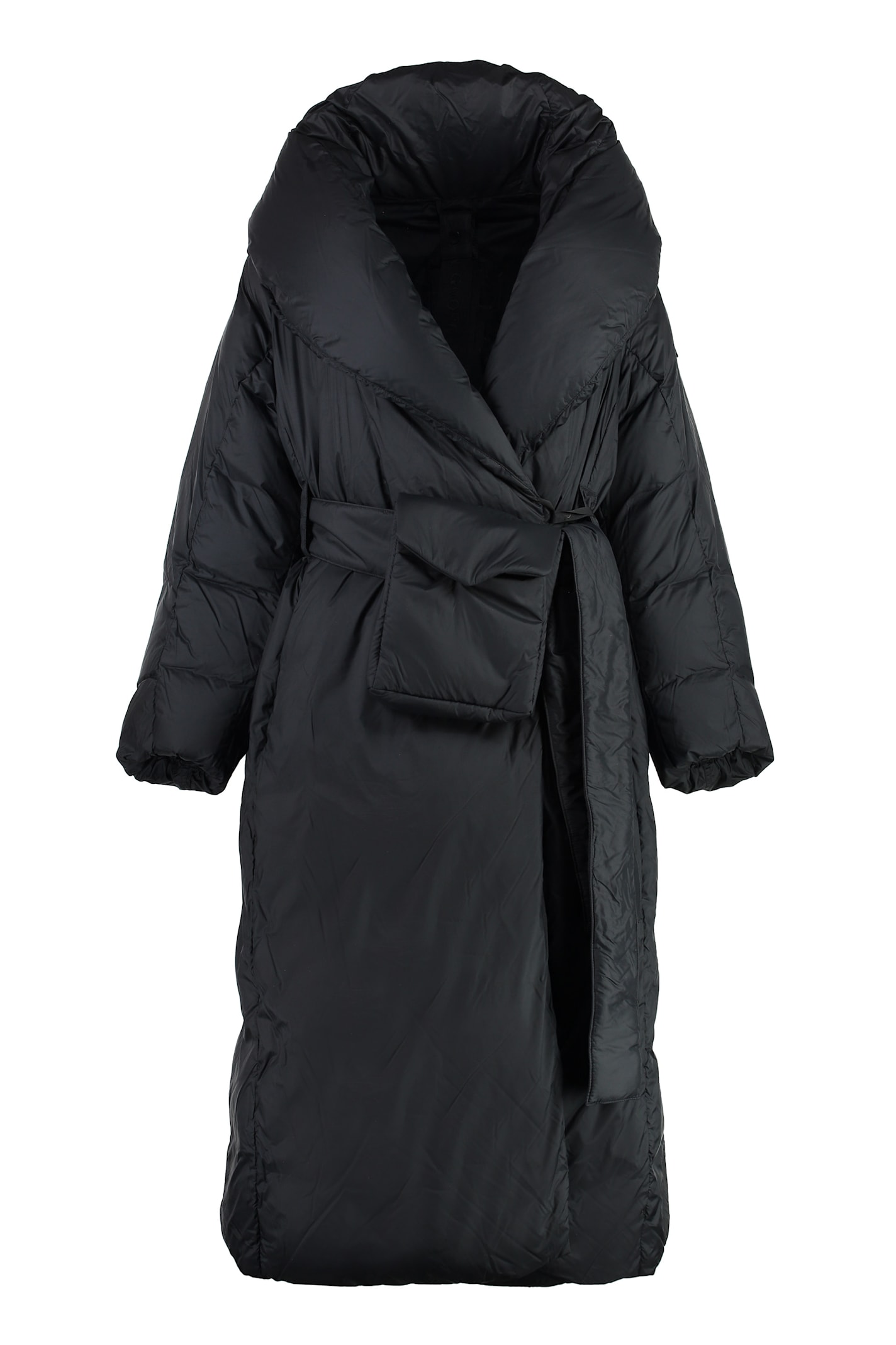 Elie Blanket Long Hooded Down Jacket