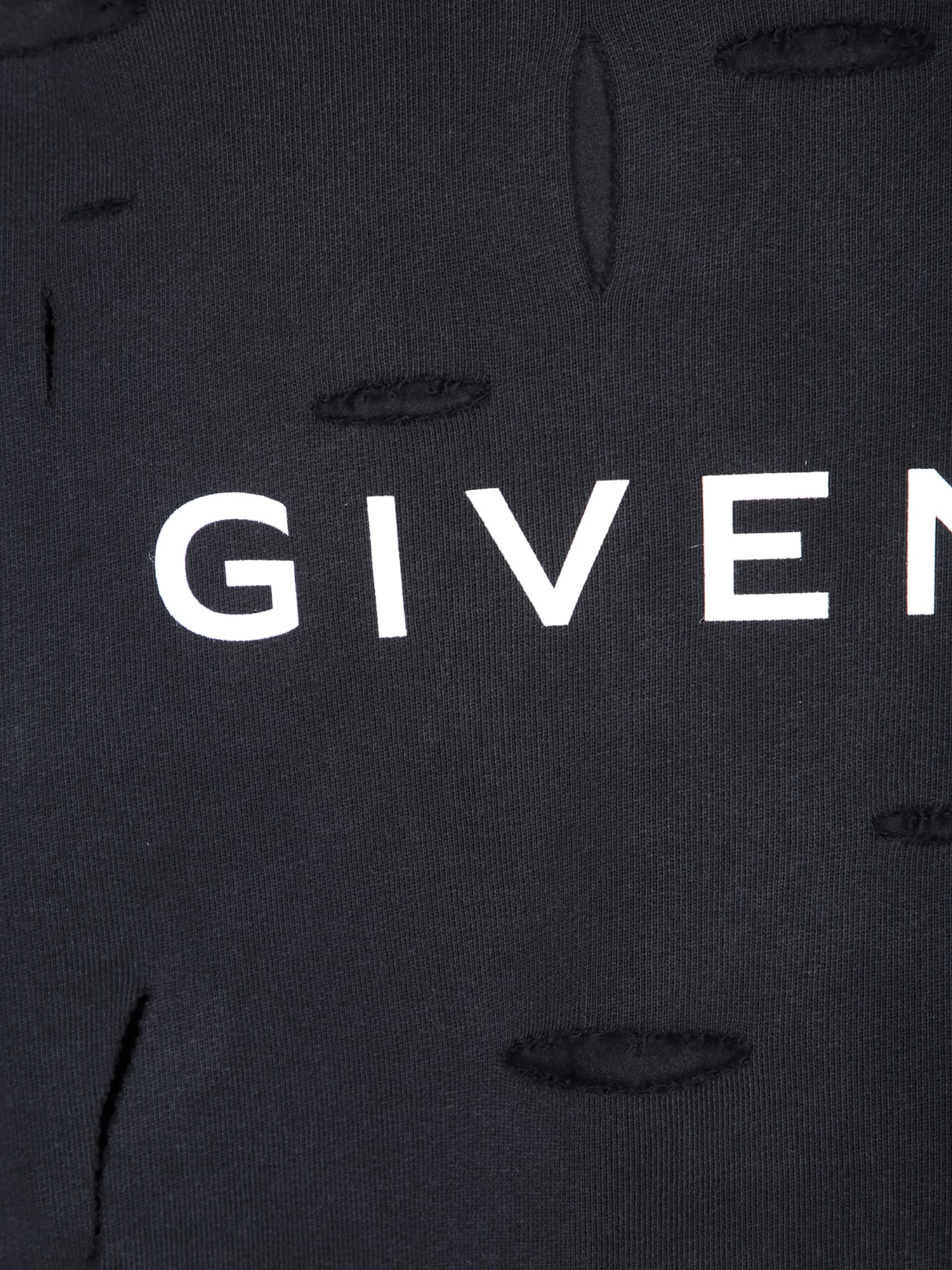 Shop Givenchy Destroyed Logo Black Sweatshirt