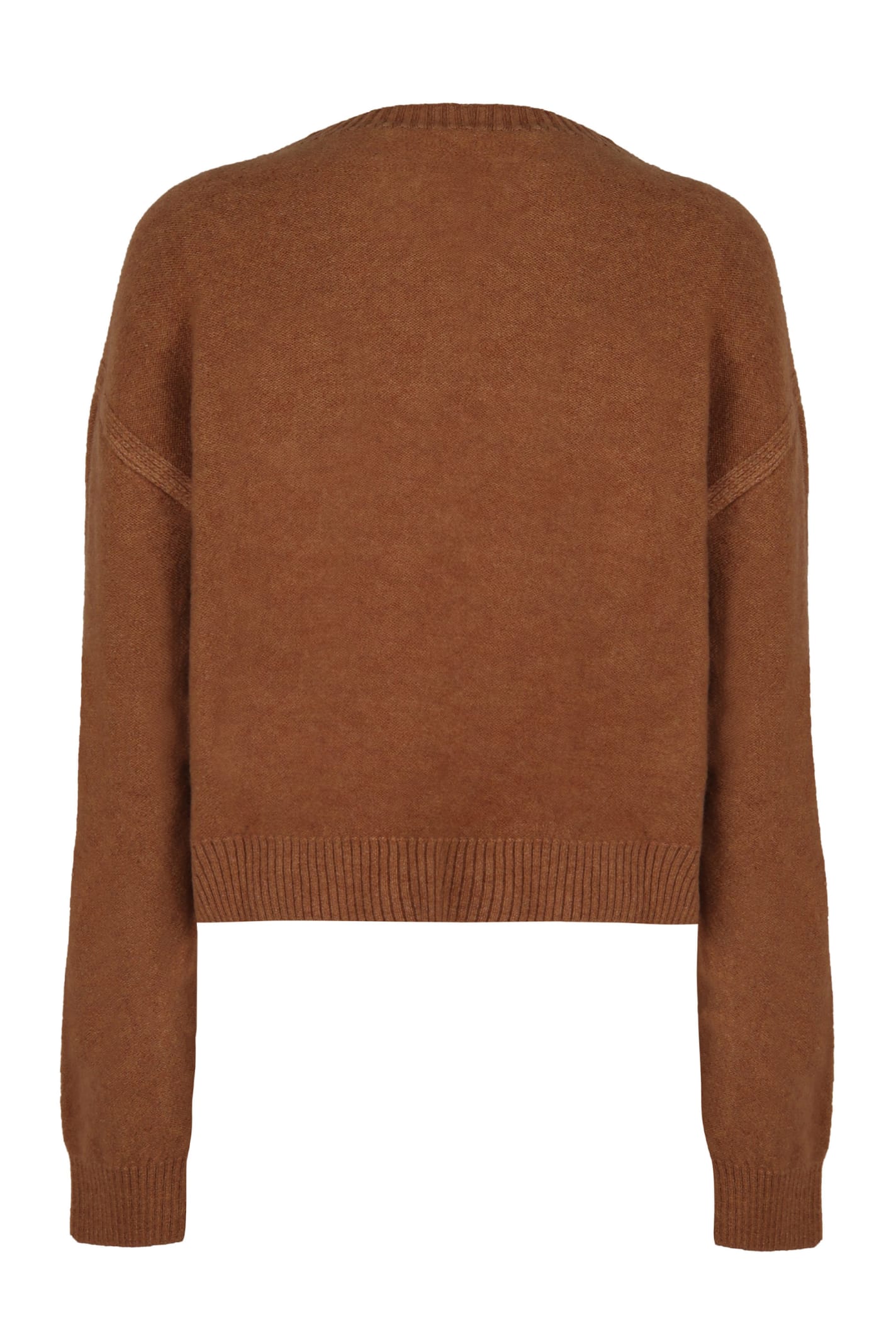 Shop Philosophy Di Lorenzo Serafini Long Sleeve Crew-neck Sweater In Camel