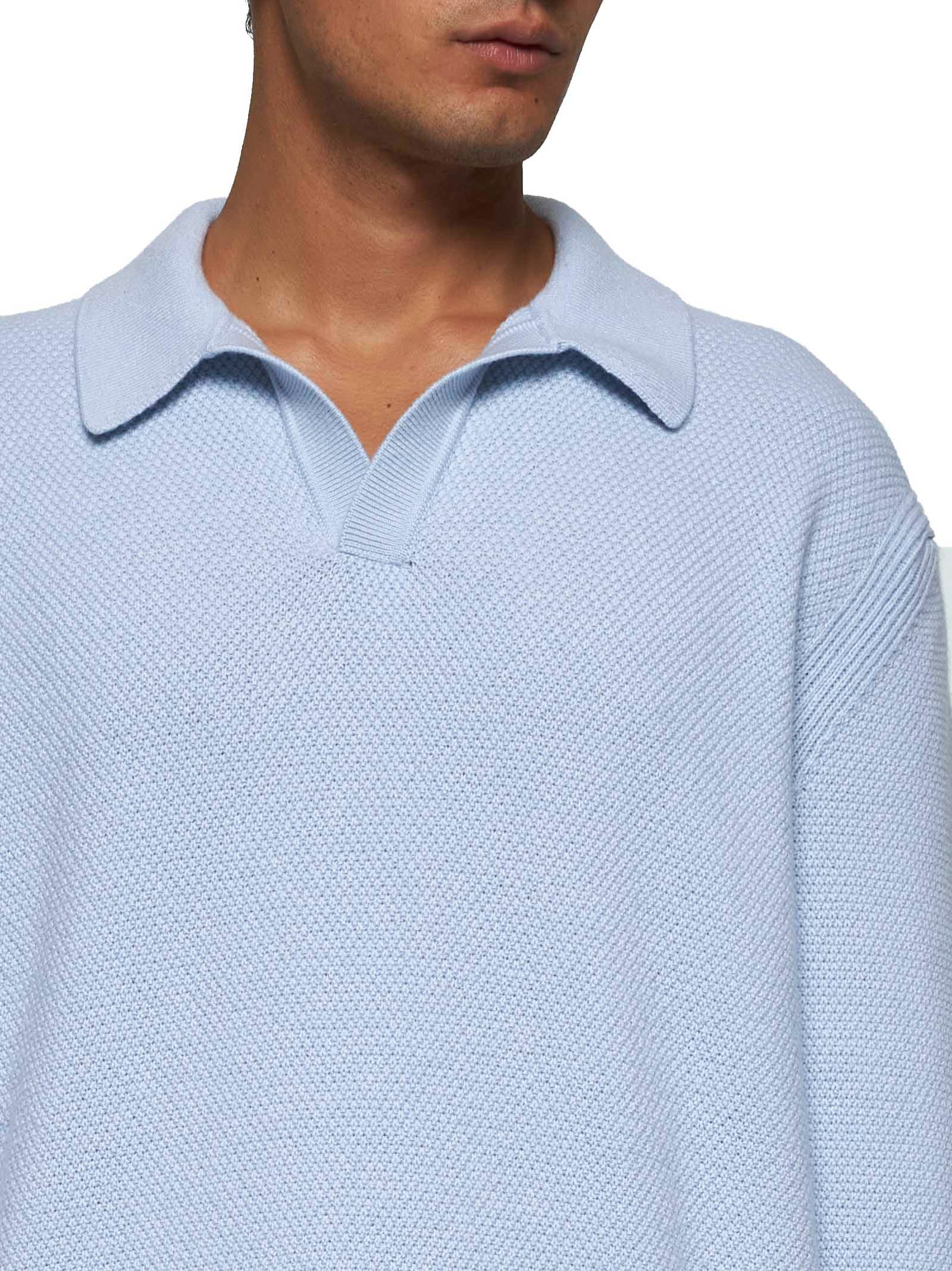 Shop Zegna Polo Shirt In Blue Chiaro Unito