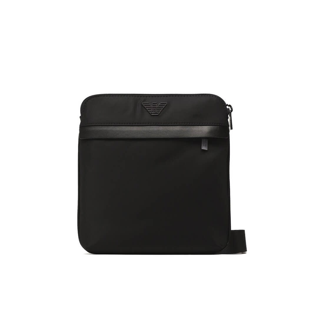 Emporio Armani Black Nylon Crossbody Bag In Nero