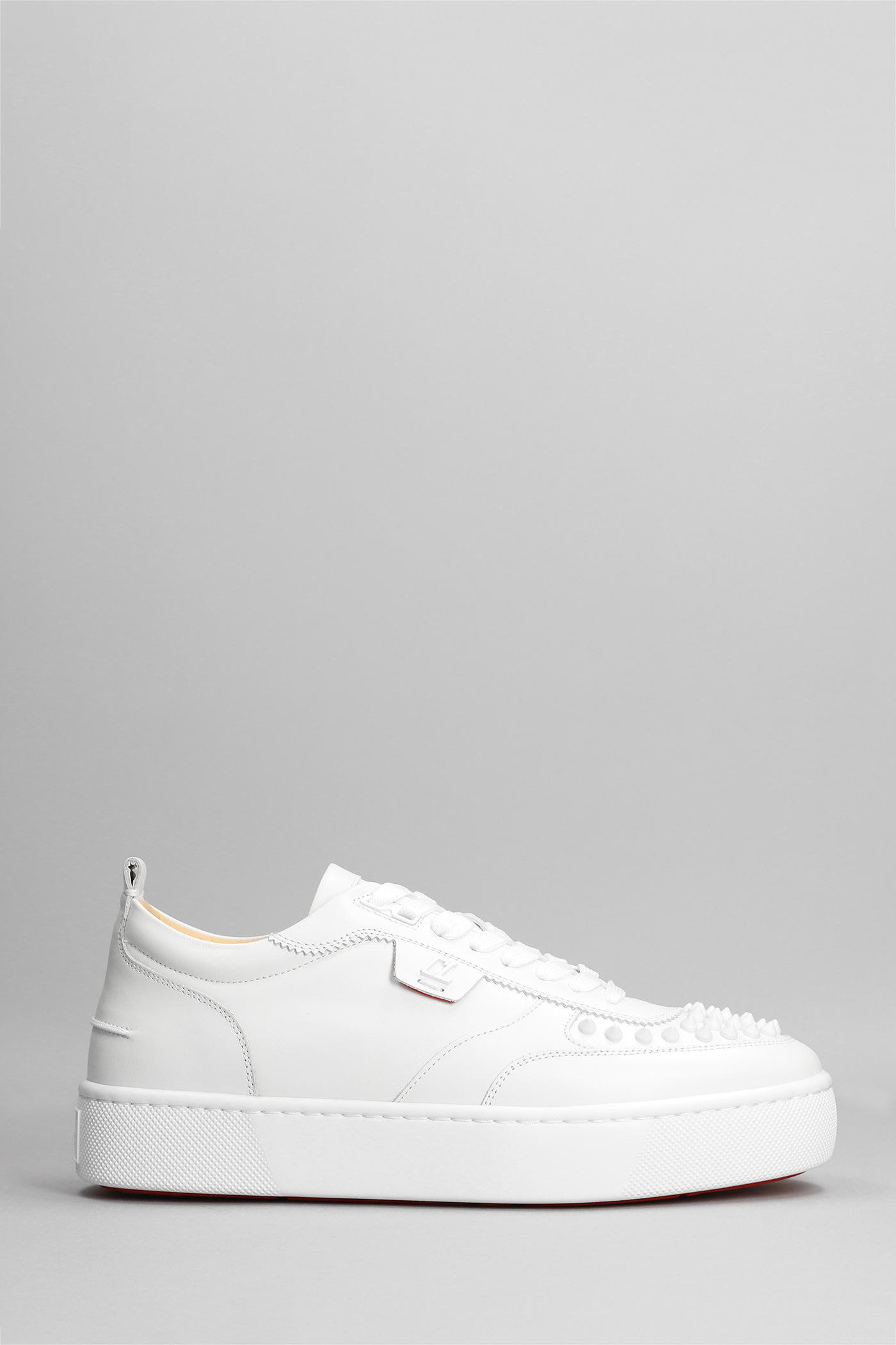 Happyrui Spikes Sneakers In White Leather