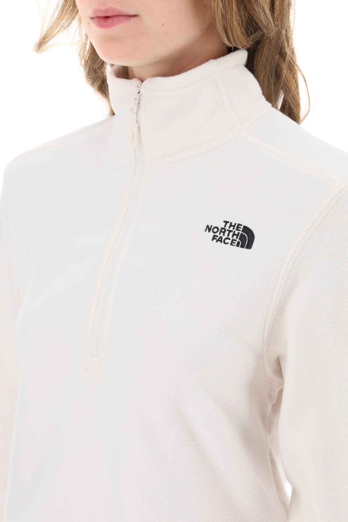 Shop The North Face Glacer Cropped Fleece Sweatshirt In Gardenia White (white)