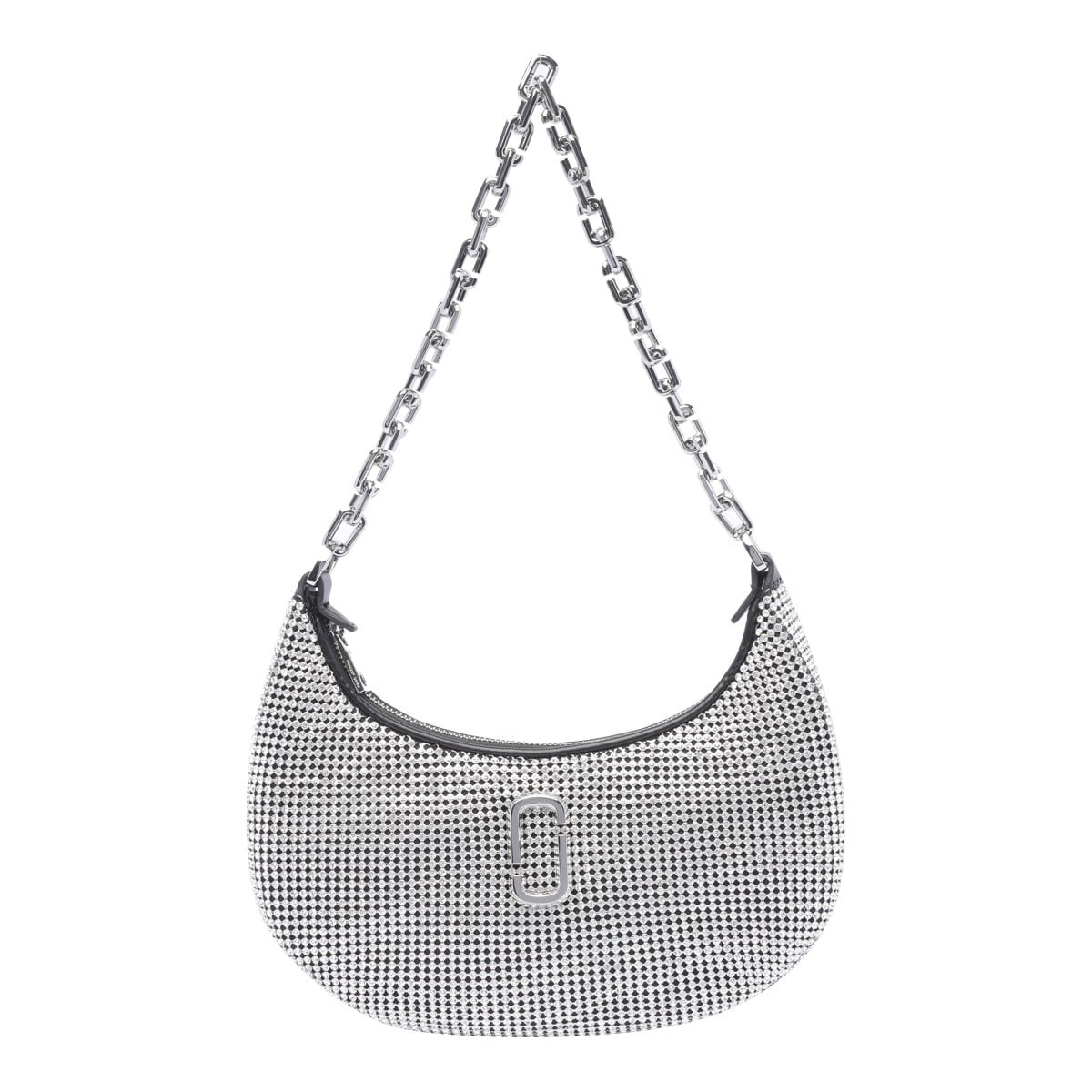 Shop Marc Jacobs The Small Curve Bag In Nero E Argento