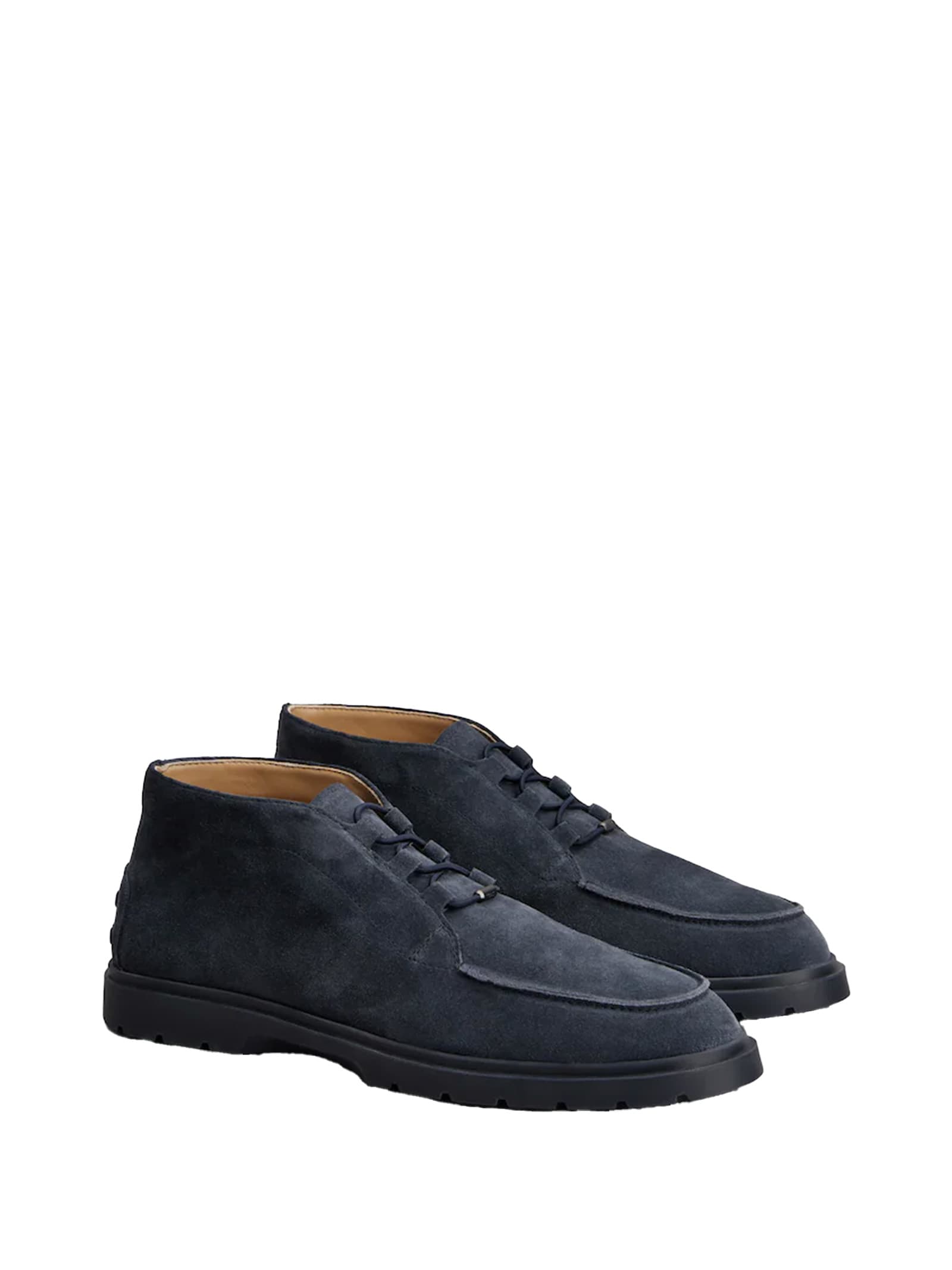 Tod's Suede Ankle Desert Boots In Blue