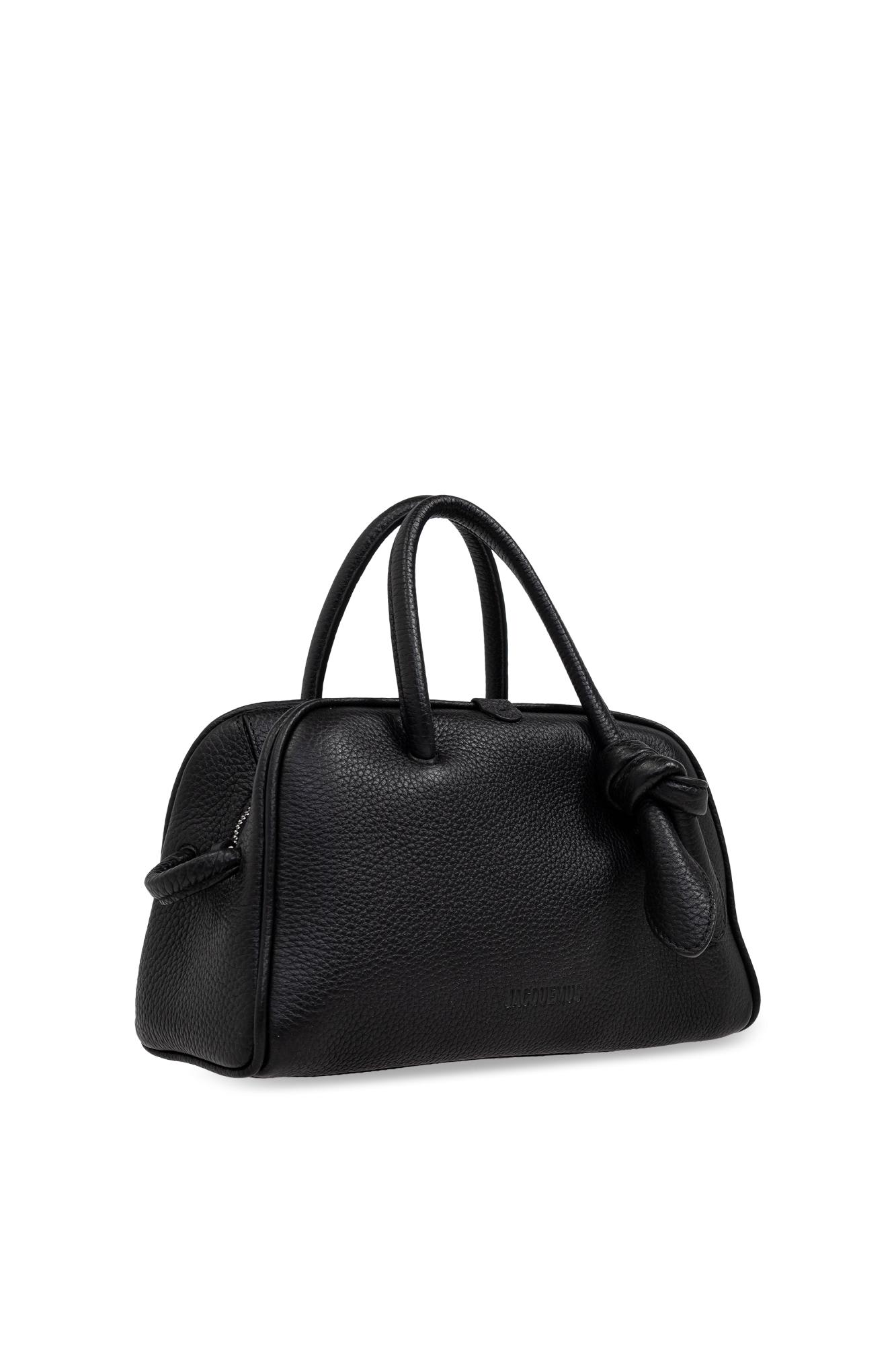 Jacquemus Le Petit Turismo Grain Leather Bag In Black