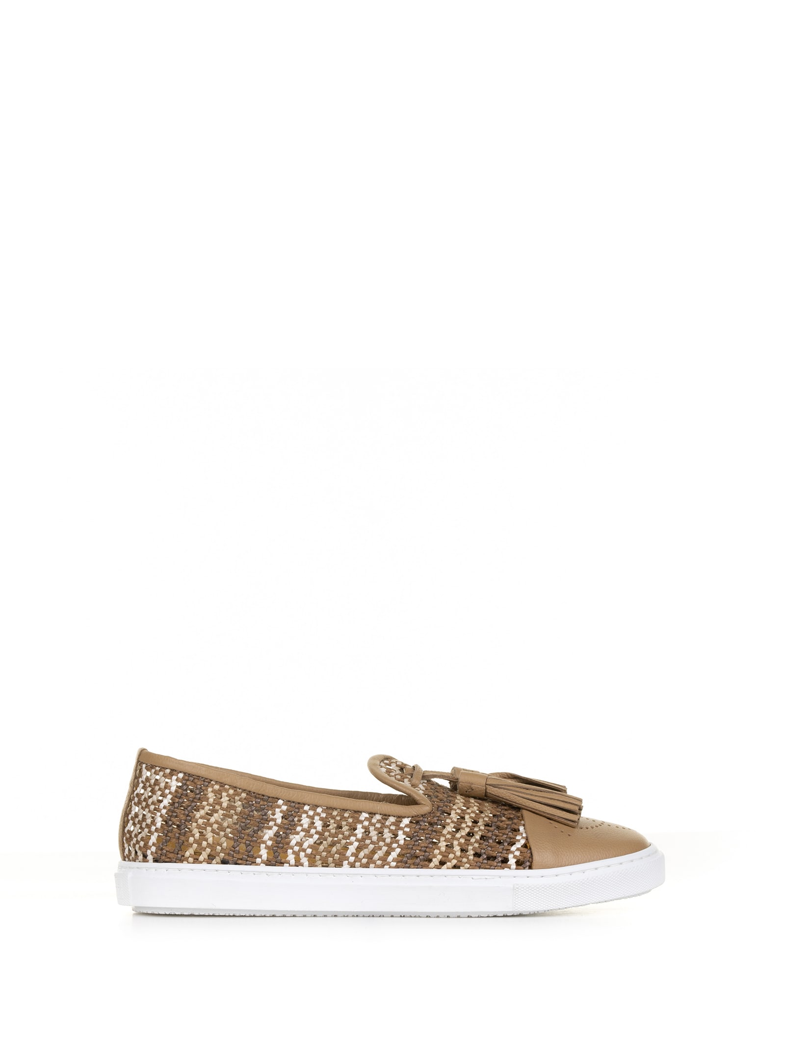 Slip-ons In Woven Leather With Tassels