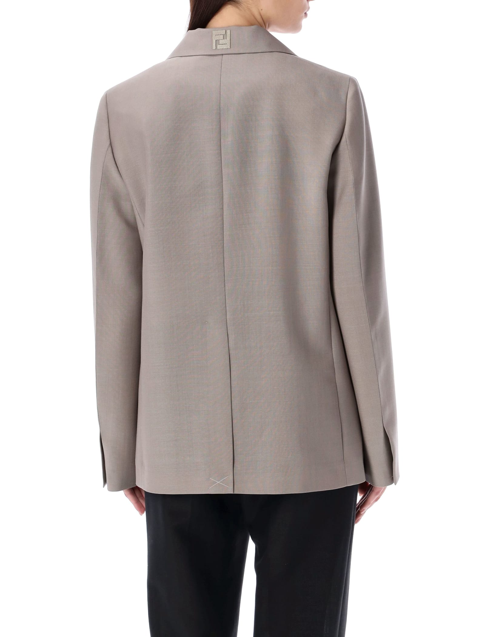 Fendi Tailored Deconstructed Jacket In Ash Grey