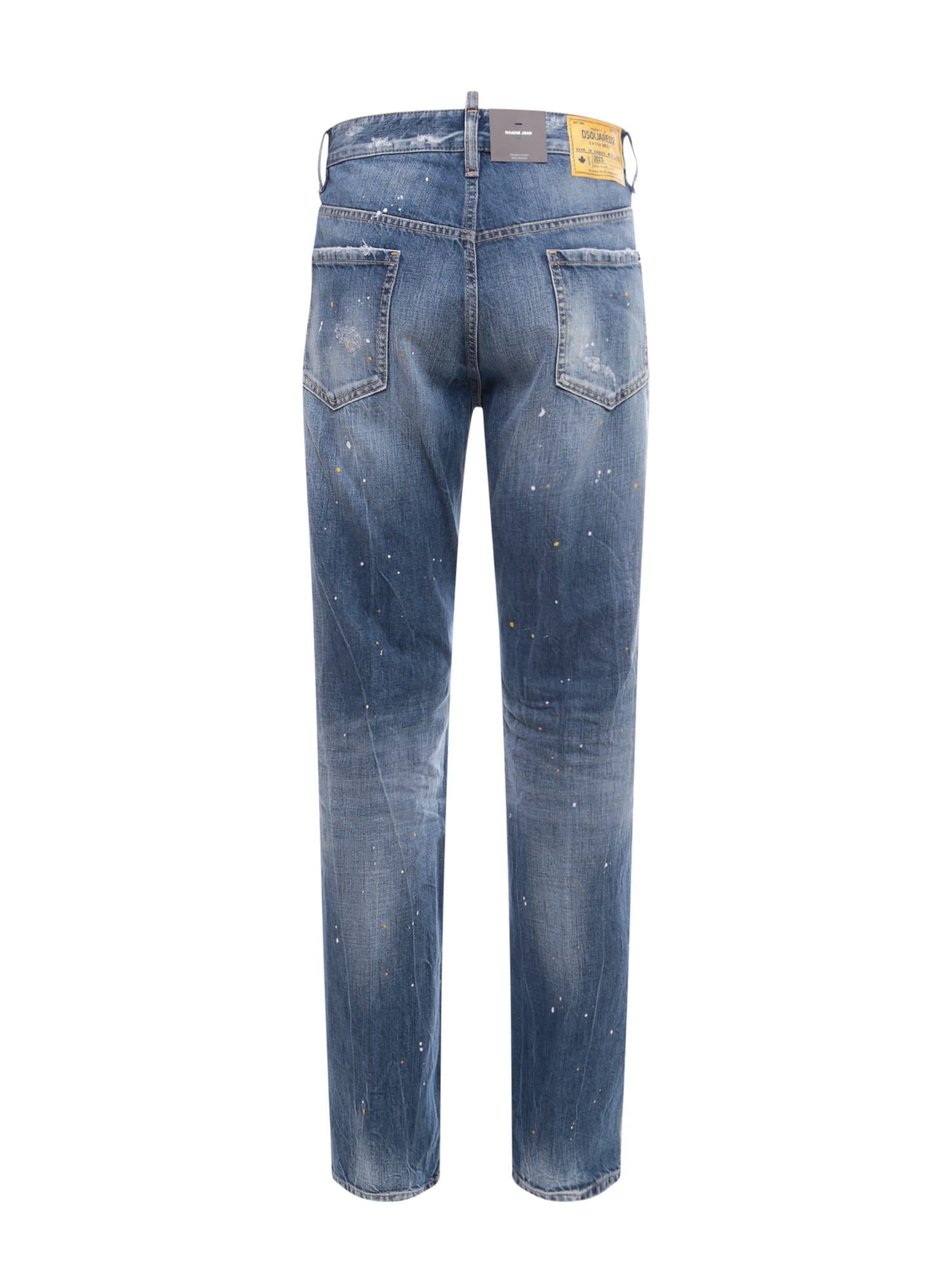 Dsquared2 Ripped Effect Denim Jeans With Paint Stains In Blue