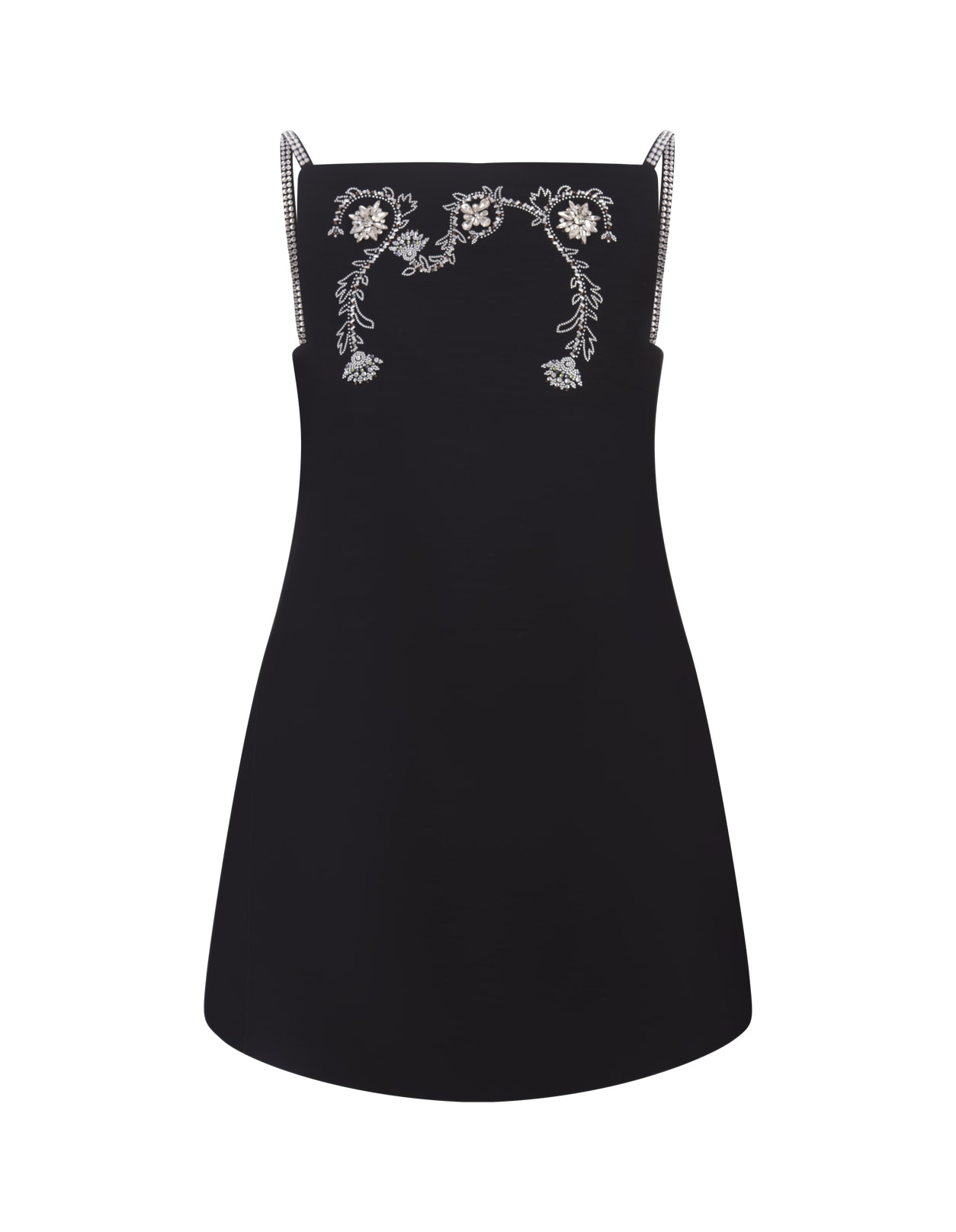 Shop Rabanne Black Floral Mini Dress