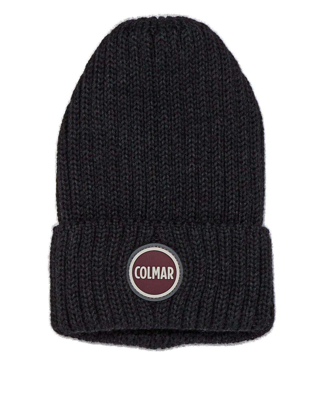 Shop Colmar Logo-patch Knitted Beanie In Antracite
