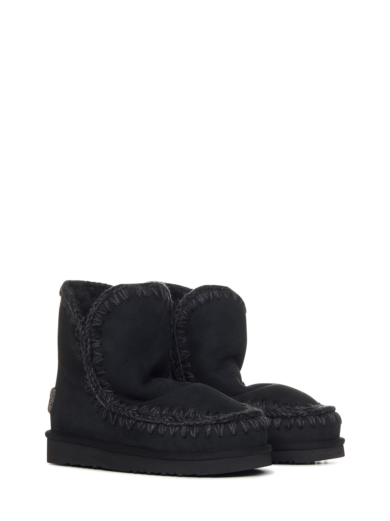 Shop Mou I Eskimo 18 Glitter Logo Boots In Bkbk Black Black