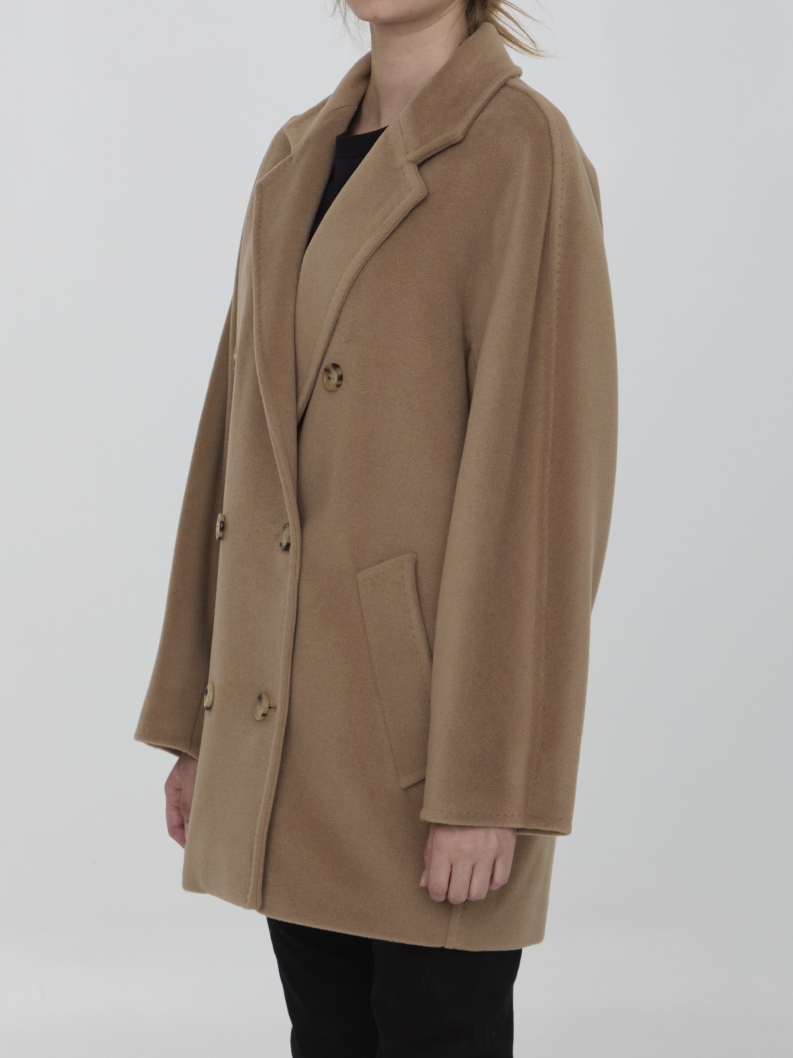 Shop Max Mara Short 101801 Icon Coat In Camel