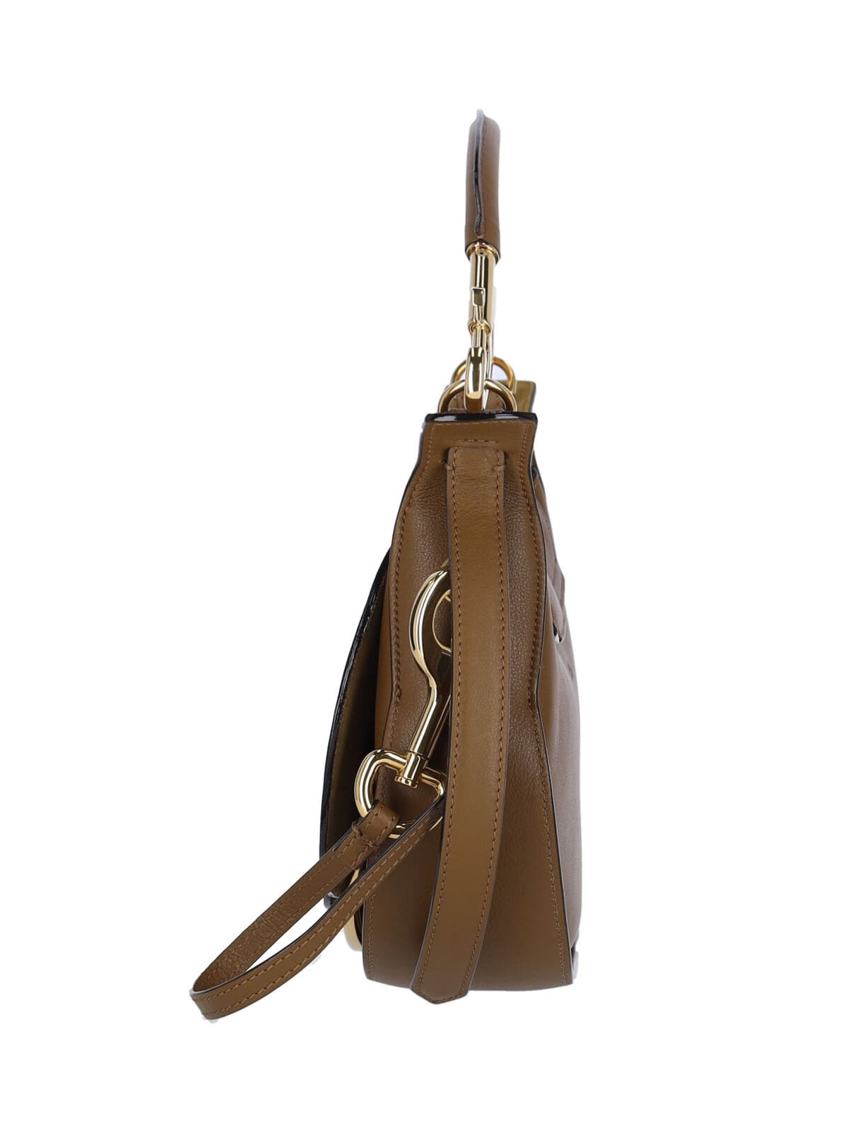 Chloé Ride Leather Shoulder Bag In Brown