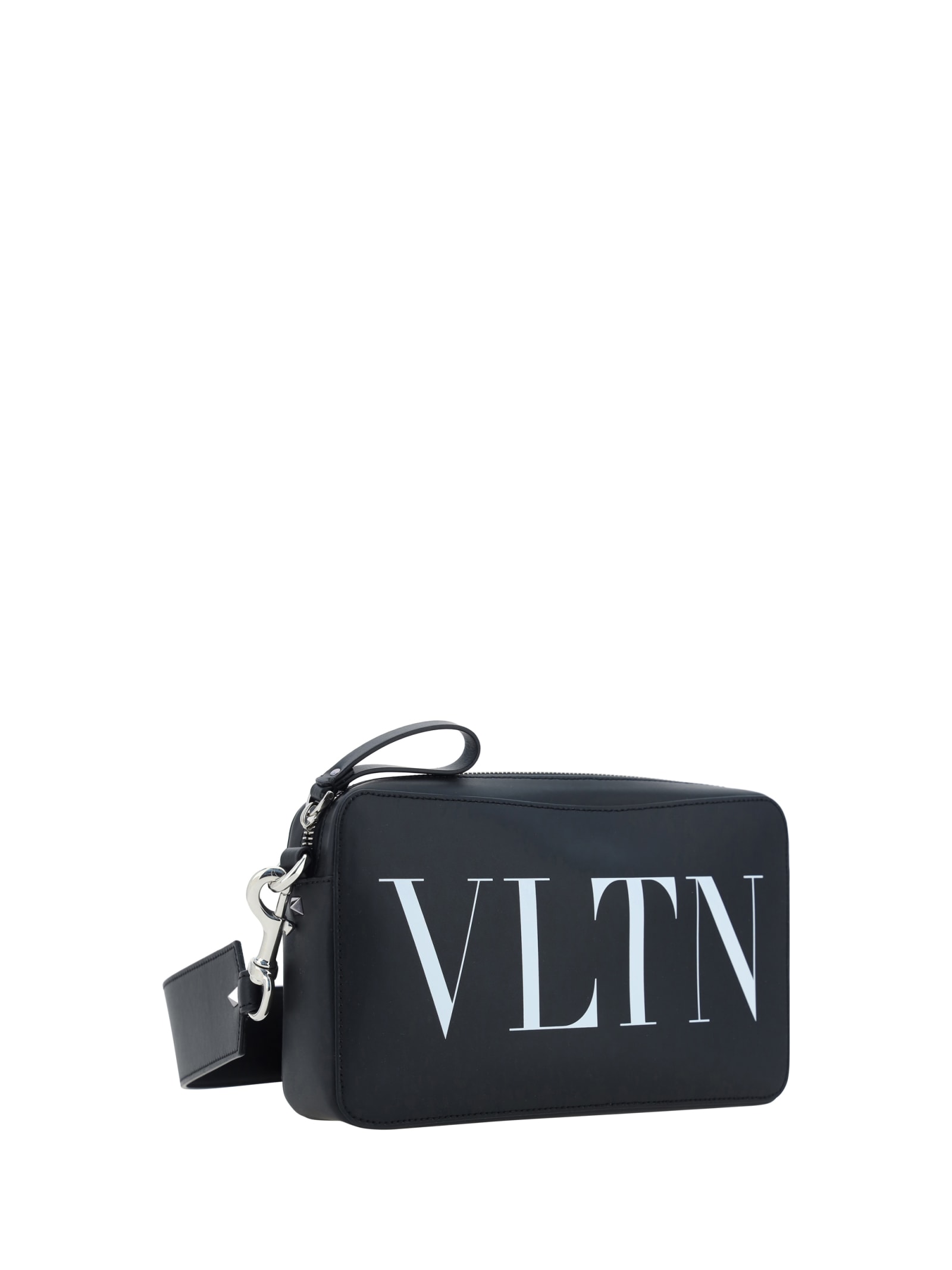 Shop Valentino Vltn Shoulder Bag In Nero/bianco