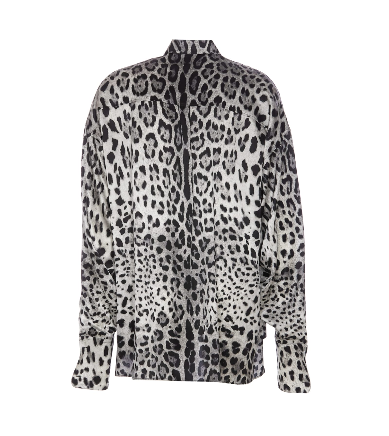 Shop Dolce & Gabbana Super Oversize Leopard Print Silk Shirt In Multicolour