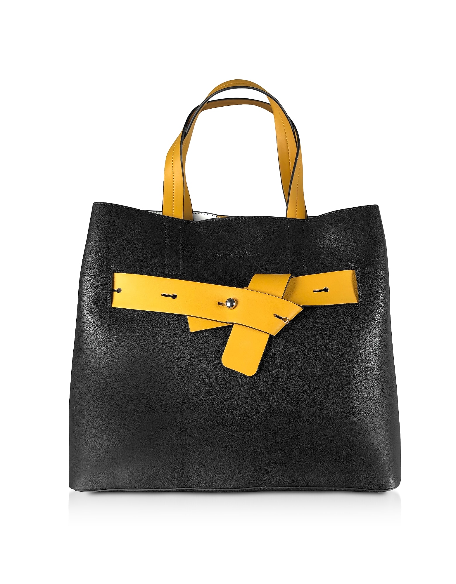 Manila Grace Black & Yellow Tote Bag