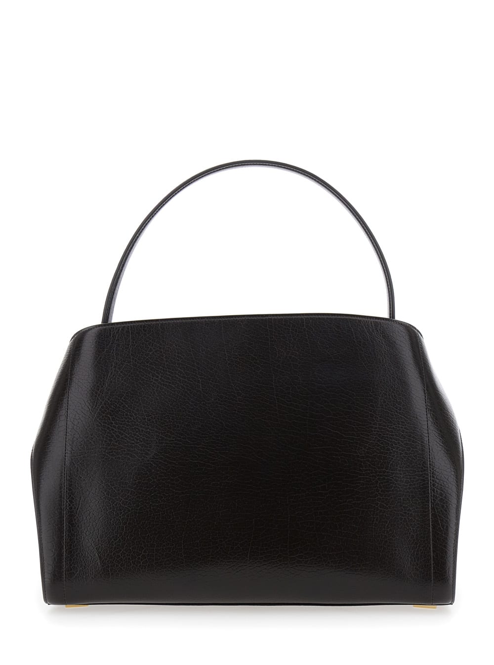 Ferragamo Hug Brown Shoulder Bag With Logo Printed On Front In Grained Leather Woman In Brown