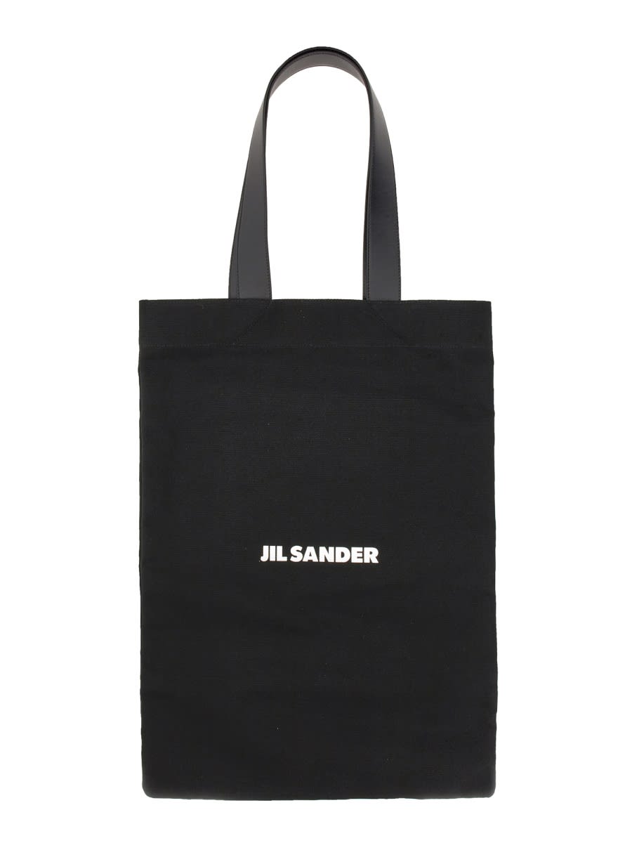 Jil Sander Flat Shopping Bag In Black