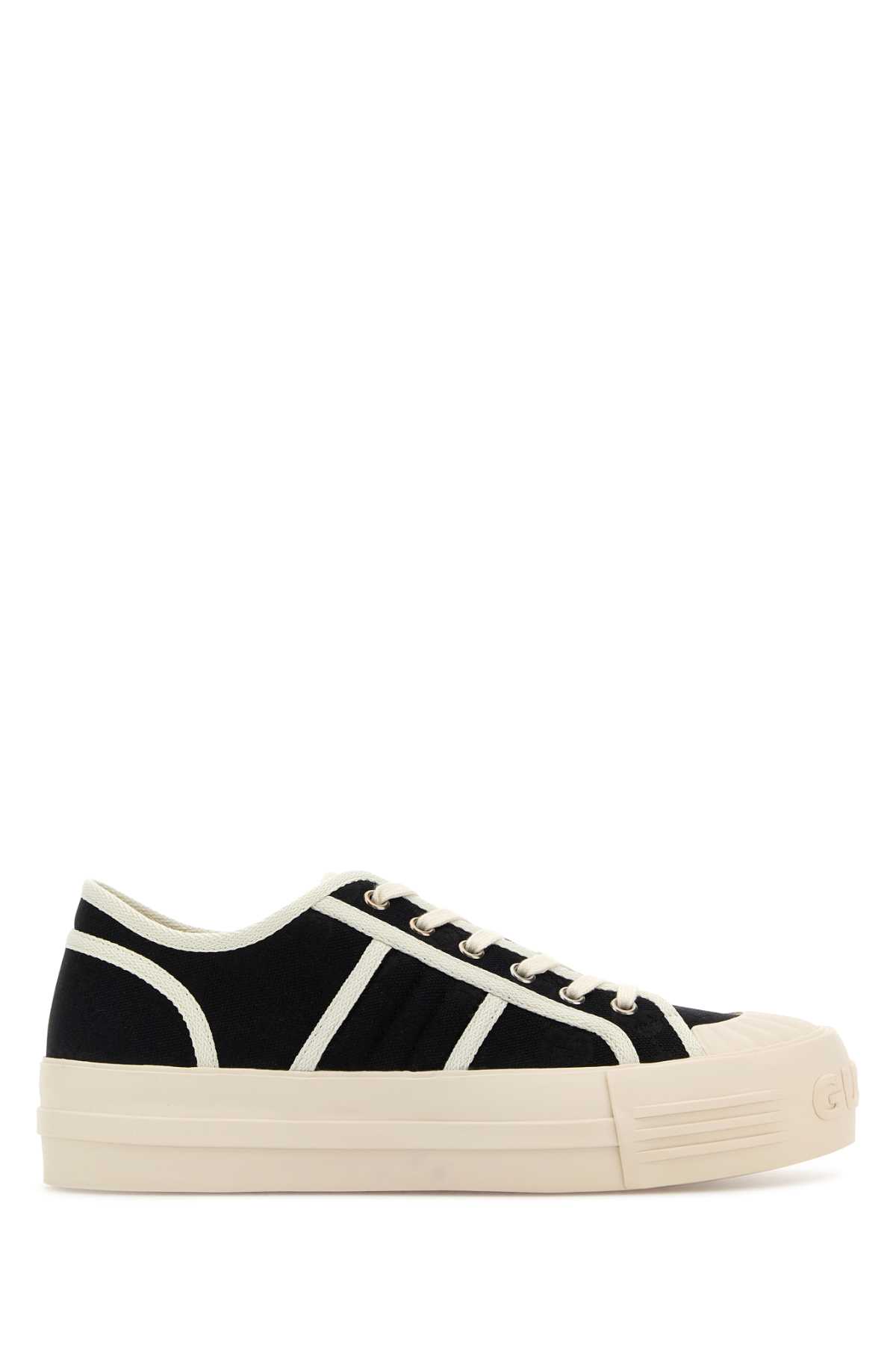 Gucci Canvas Sneakers With Contrast Trim And Rubber Sole