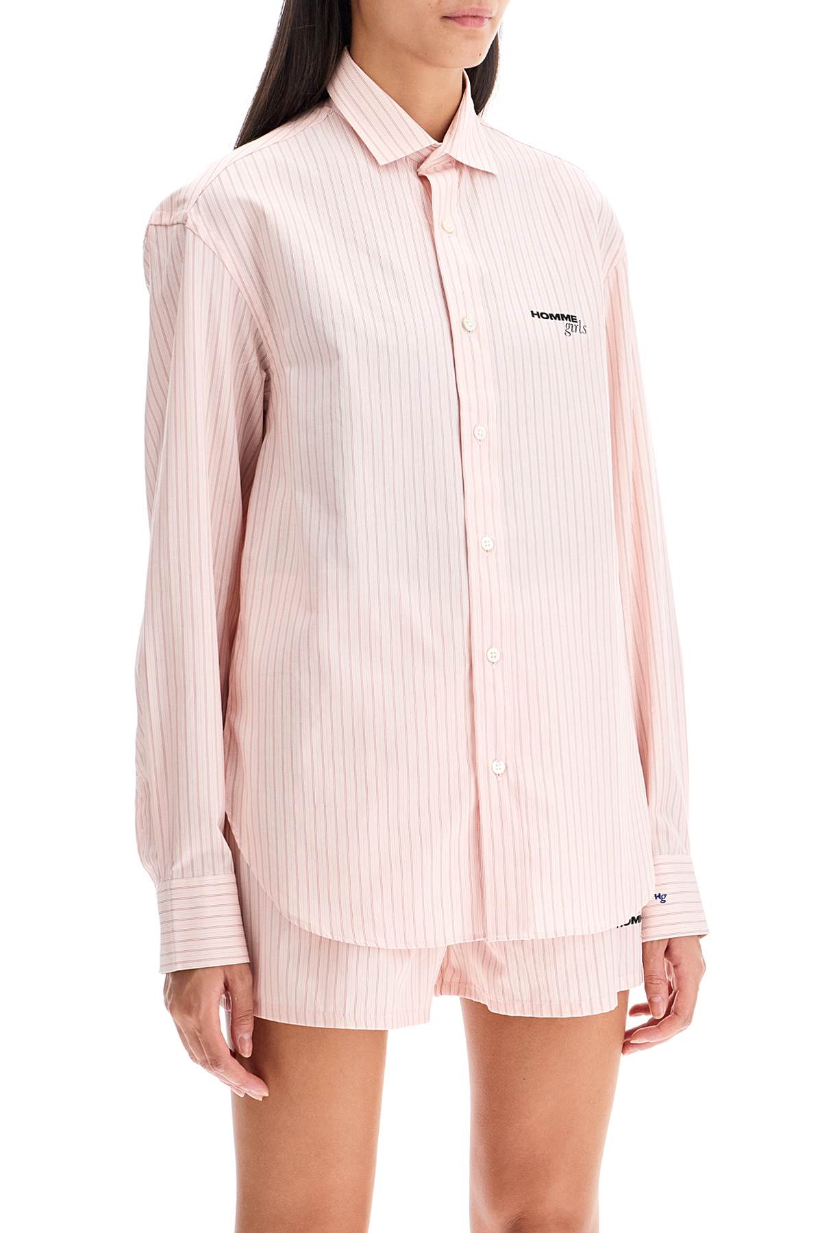 Shop Hommegirls Striped Oxford Shirt For Men In Pink (pink)