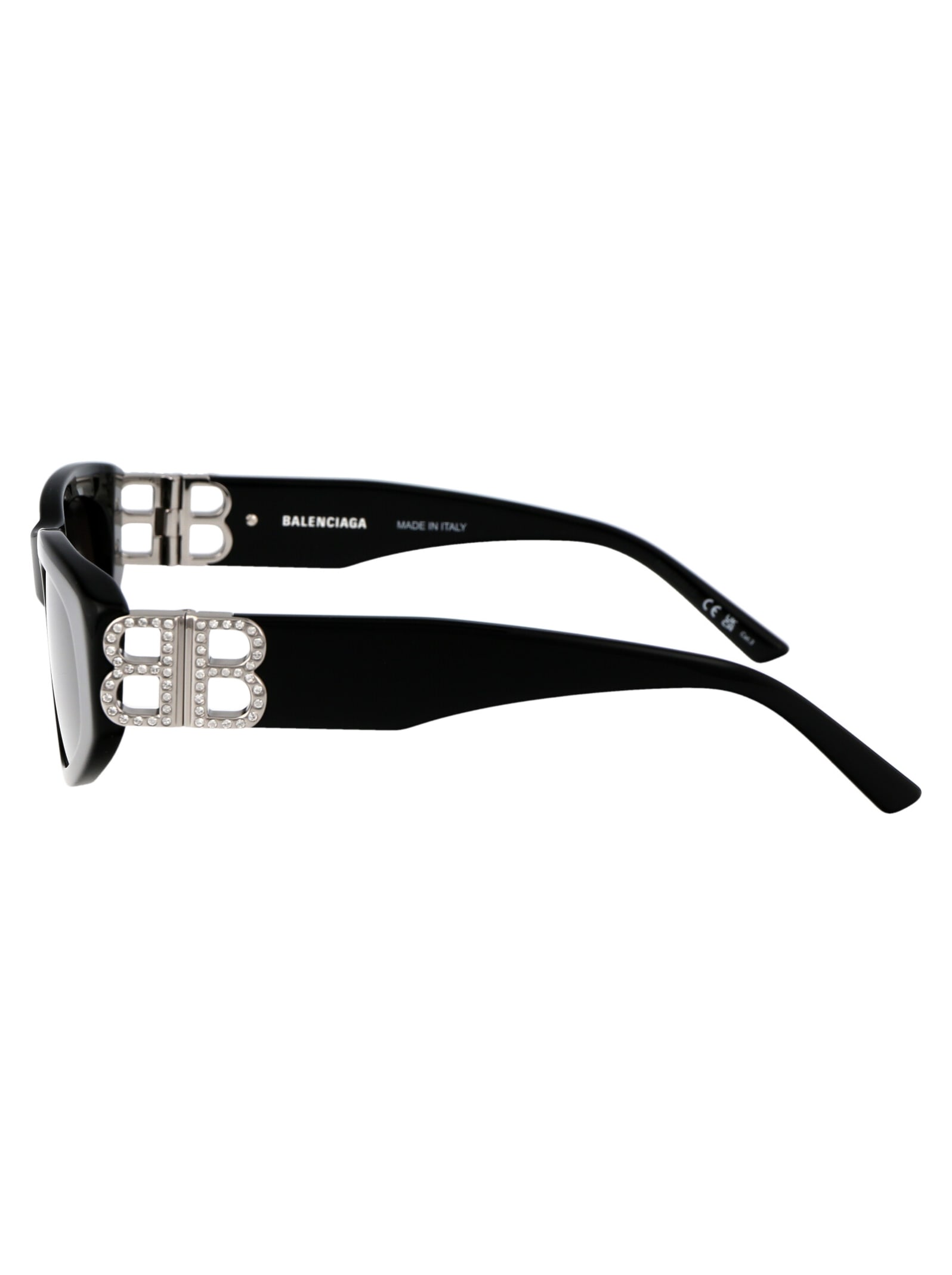 Shop Balenciaga Bb0095s Sunglasses In 018 Black Silver Grey