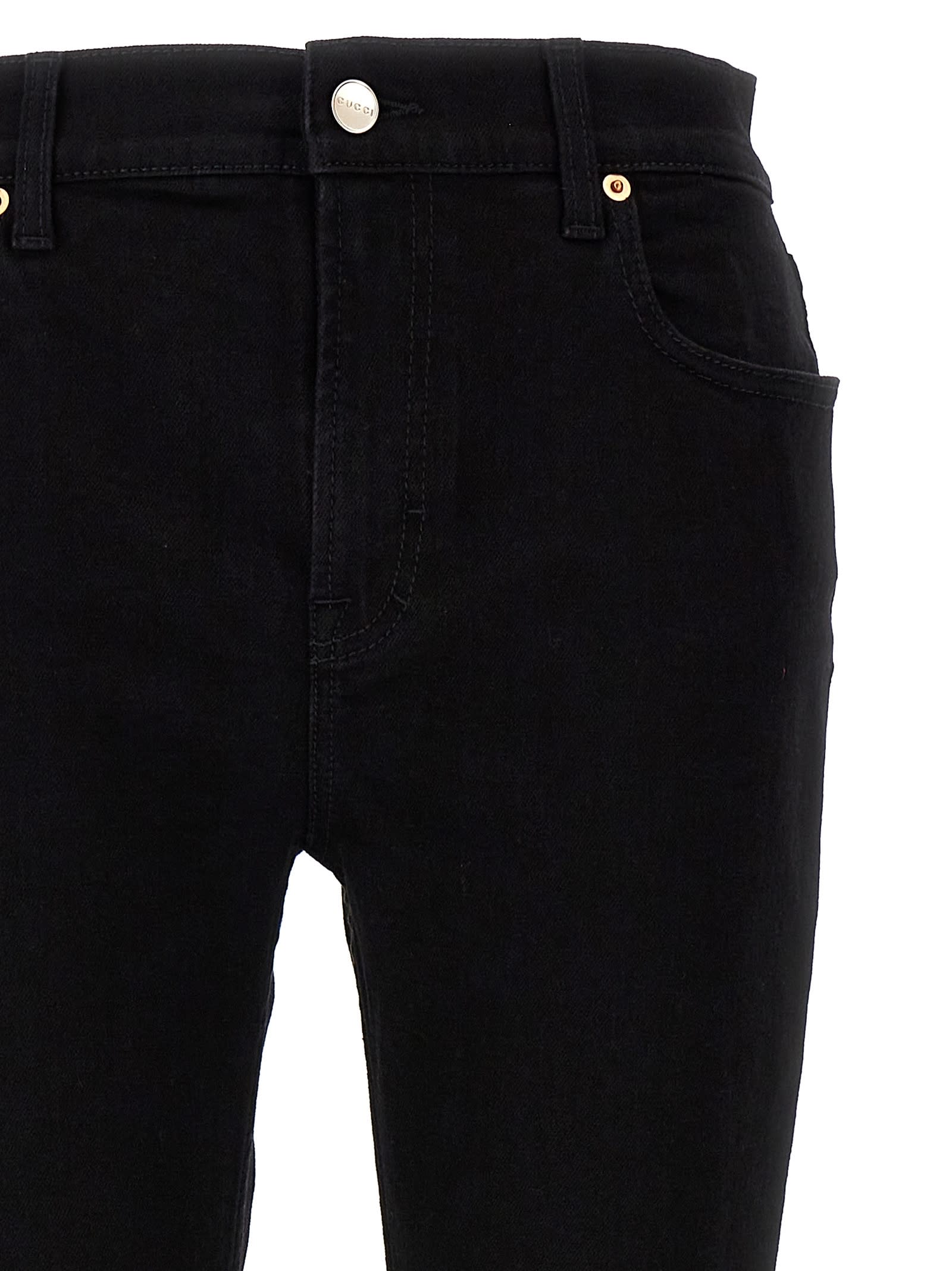 Shop Gucci Skinny Jeans In Black