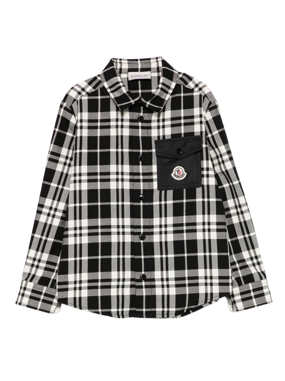 Moncler Black Shirt For Boy With Logo In Black
