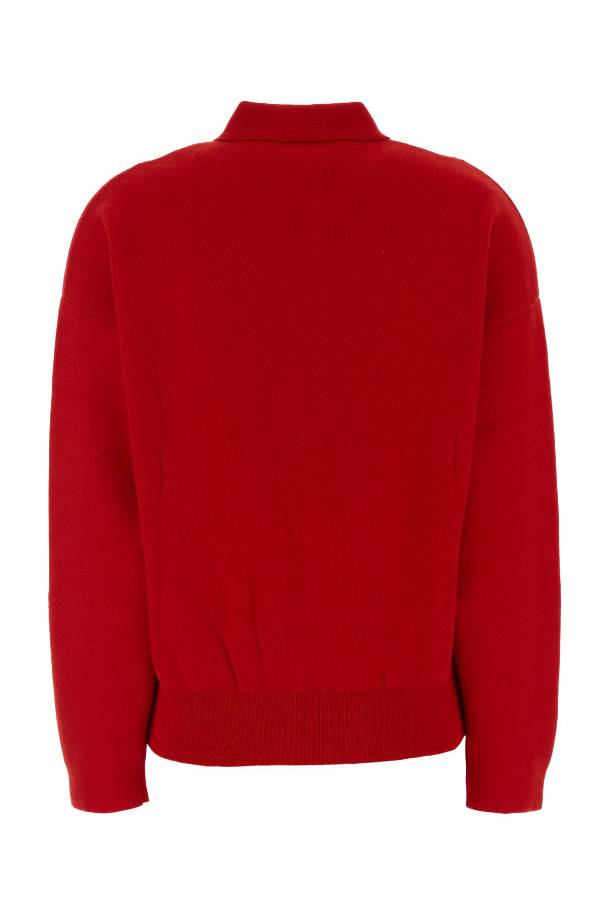 Jacquemus Balloon Wool And Cashmere Polo Sweater In Red