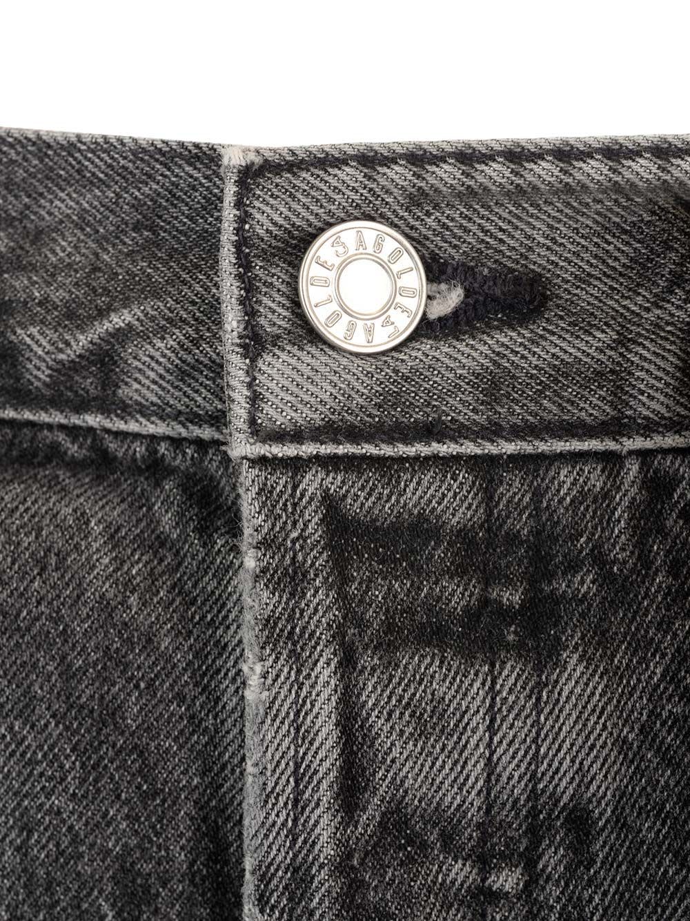 Agolde Grey Jeans With Low Waist And Wide Leg In Denim Woman In Grey