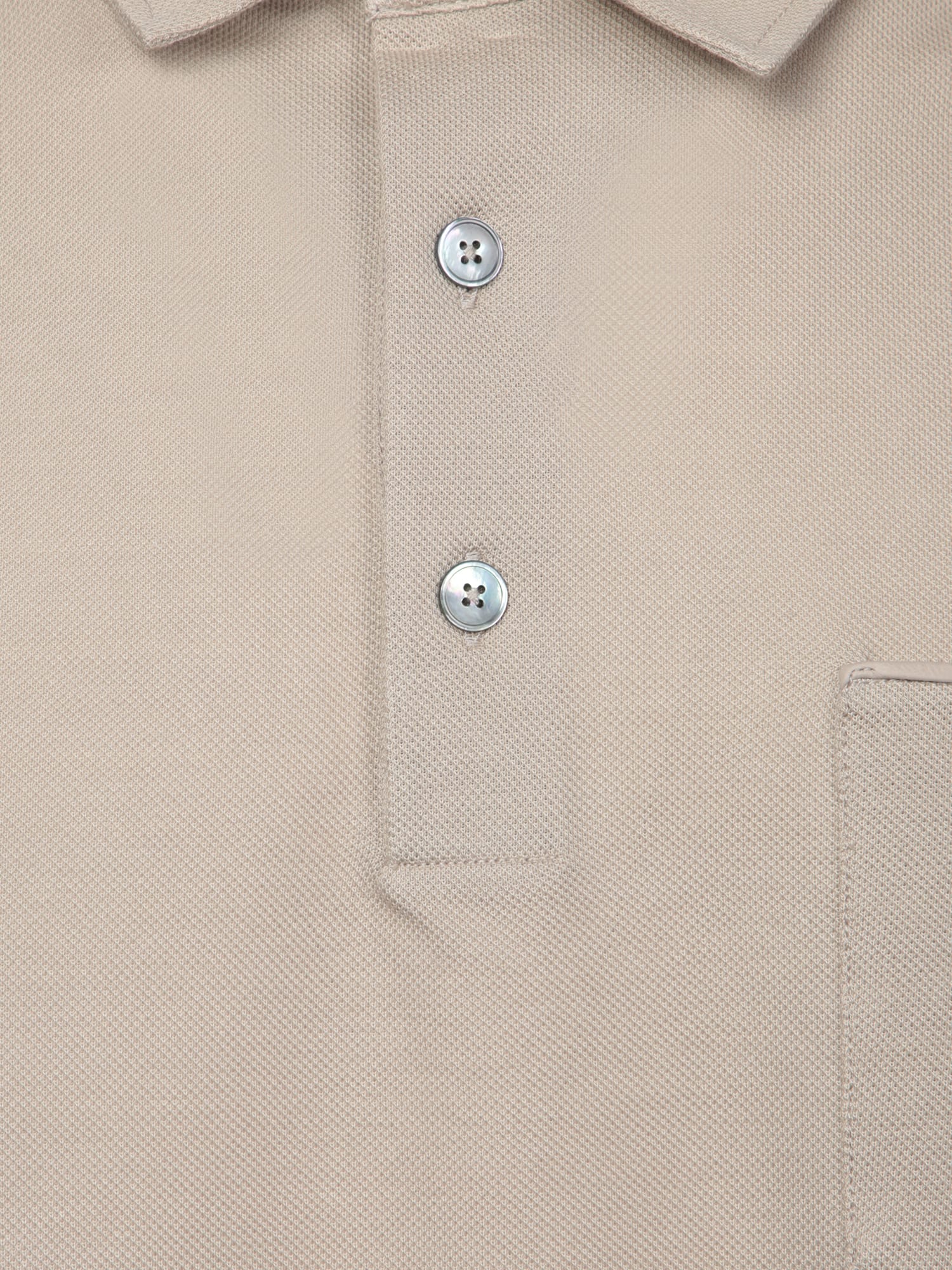 ZEGNA BEIGE PIQUET POLO SHIRT