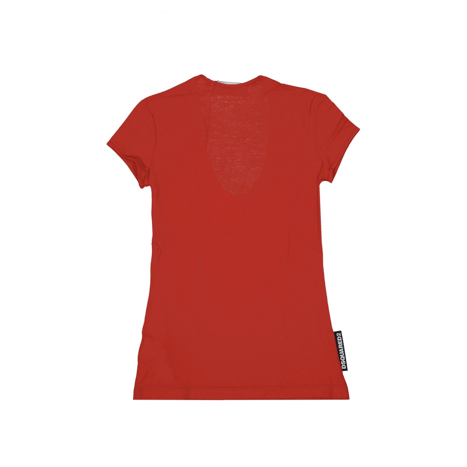 Dsquared2 Cotton T-shirt With Side Logo Detail In Red