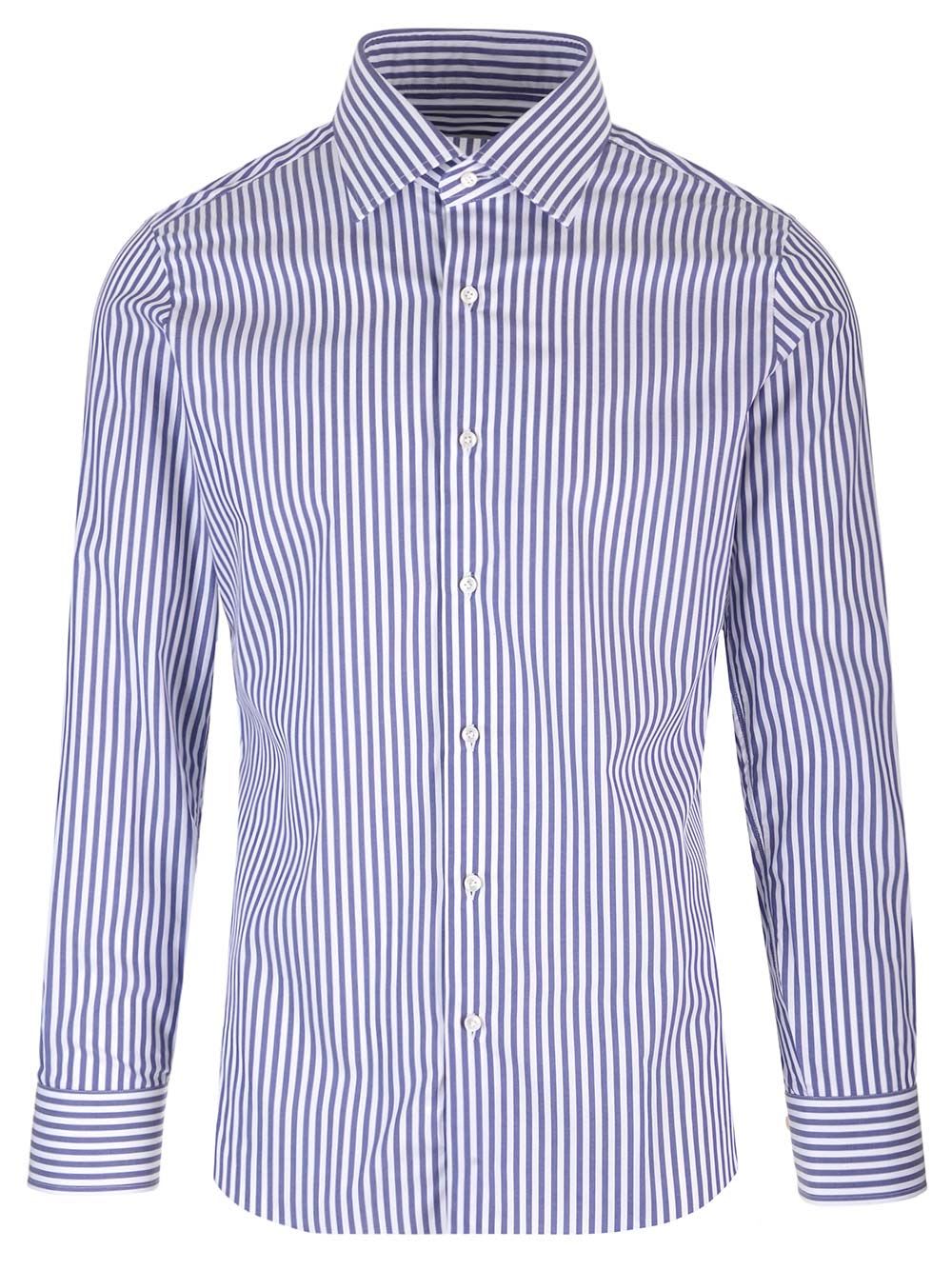 Shop Barba Napoli Journey Line Cotton Oxford Shirt In Blue