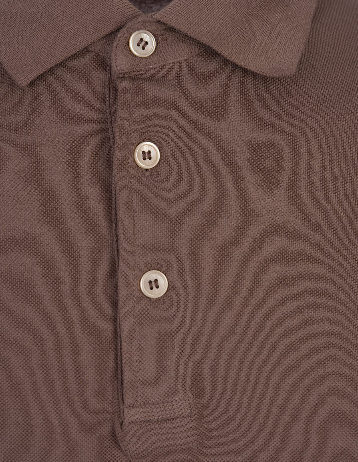 Shop Fedeli Brown Light Cotton Piquet Polo Shirt