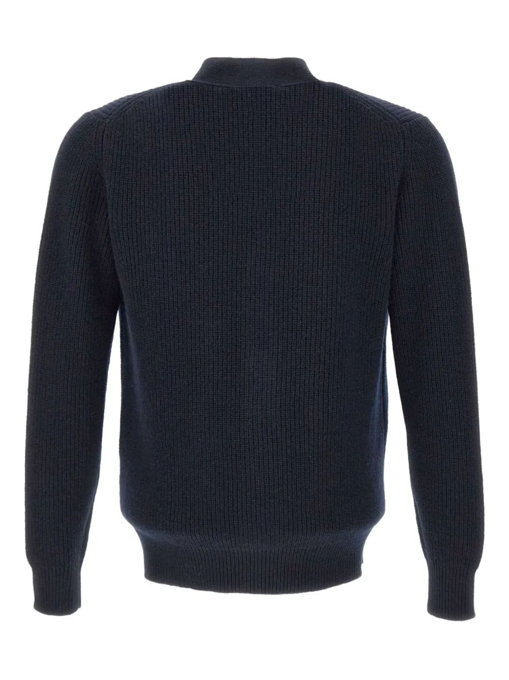 Filippo De Laurentiis English Rib Knit Cardigan With Button Closure In Blue