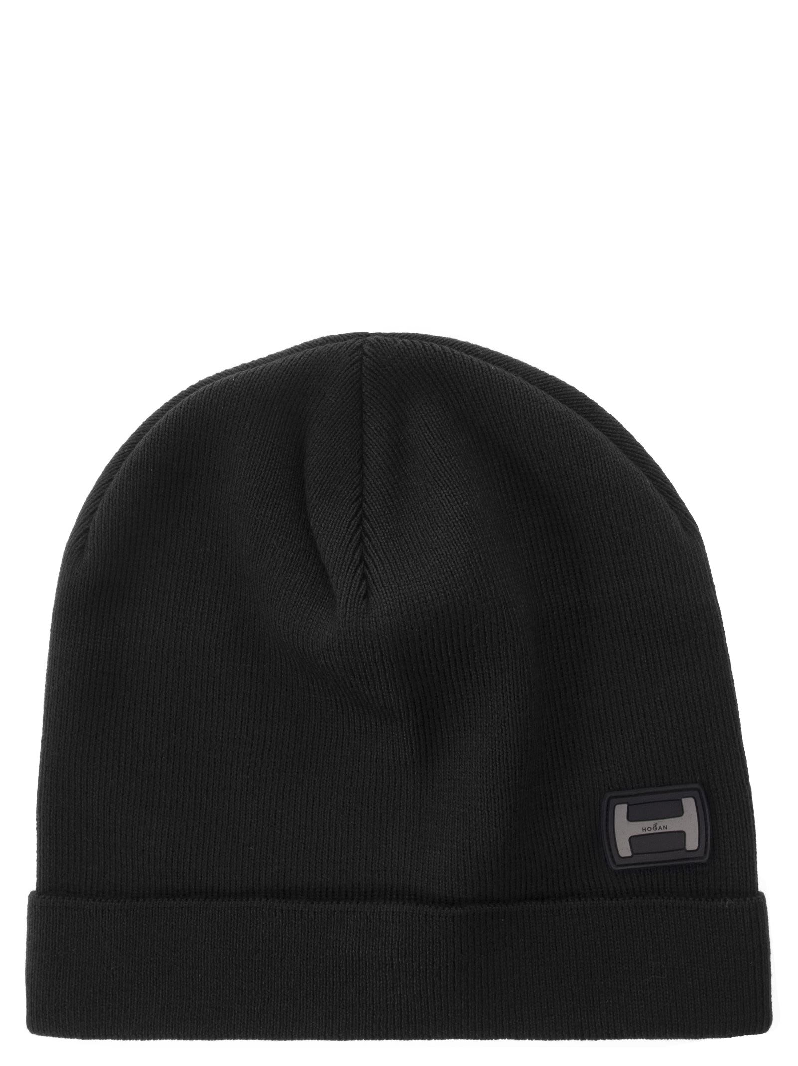 Shop Hogan Wool-blend Hat In Black