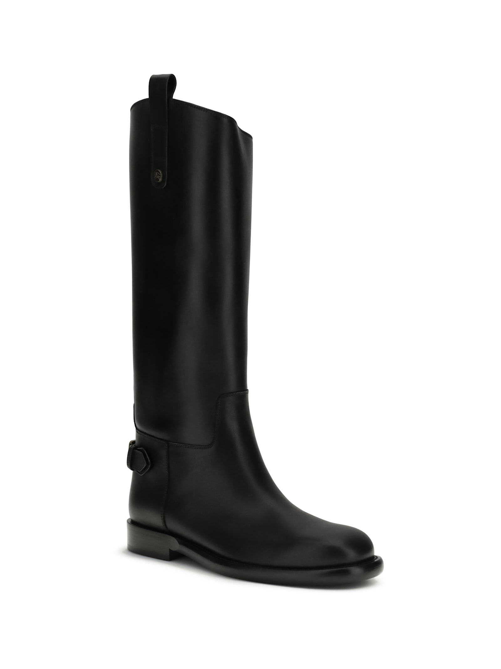 Burberry Leather High Boots In Black