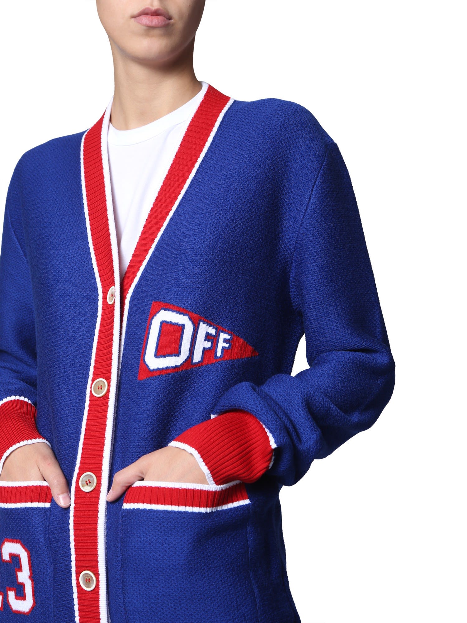 flag cardigan off white