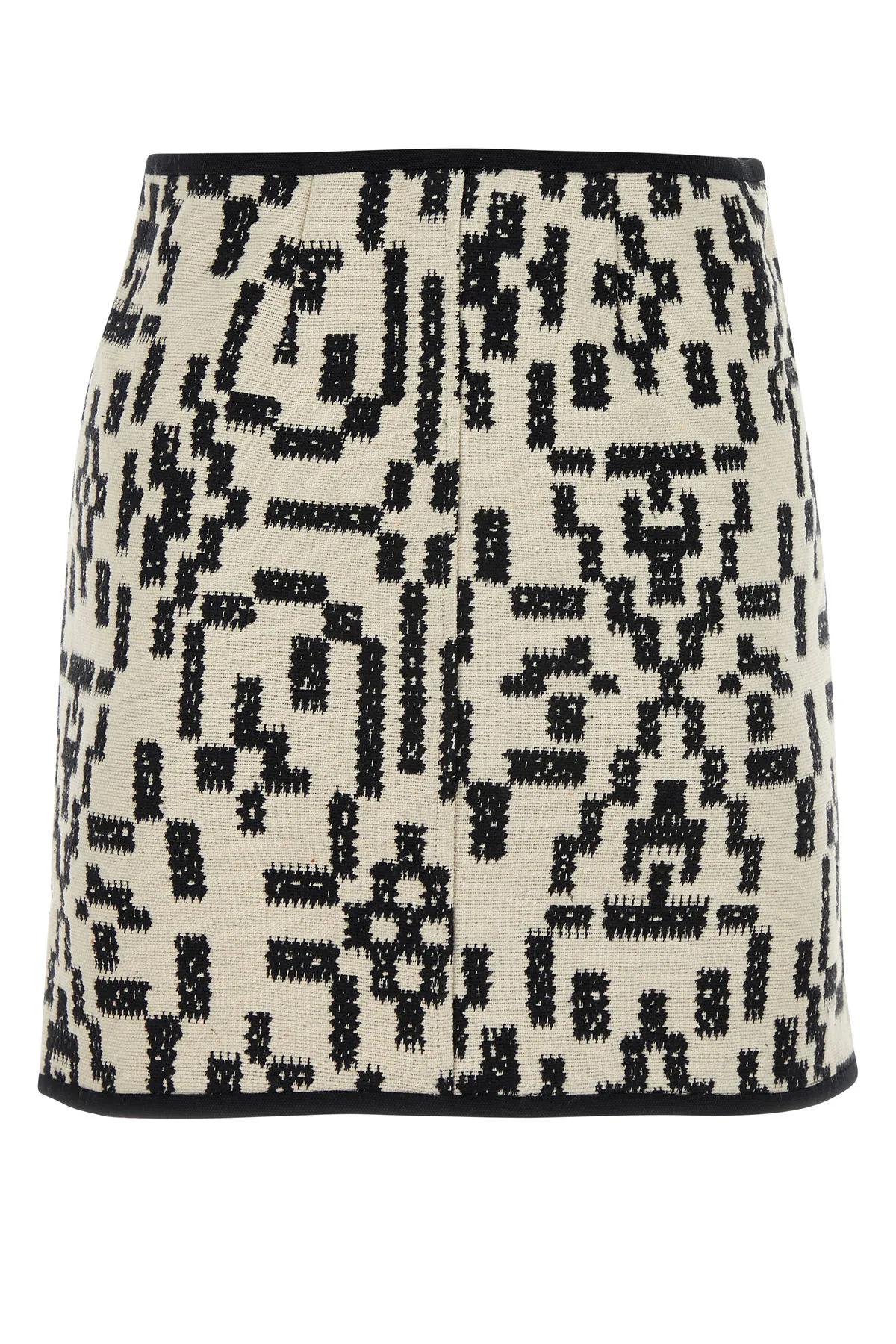 Shop Marant Etoile Embroidered Cotton Blend Arona Mini Skirt In Nero